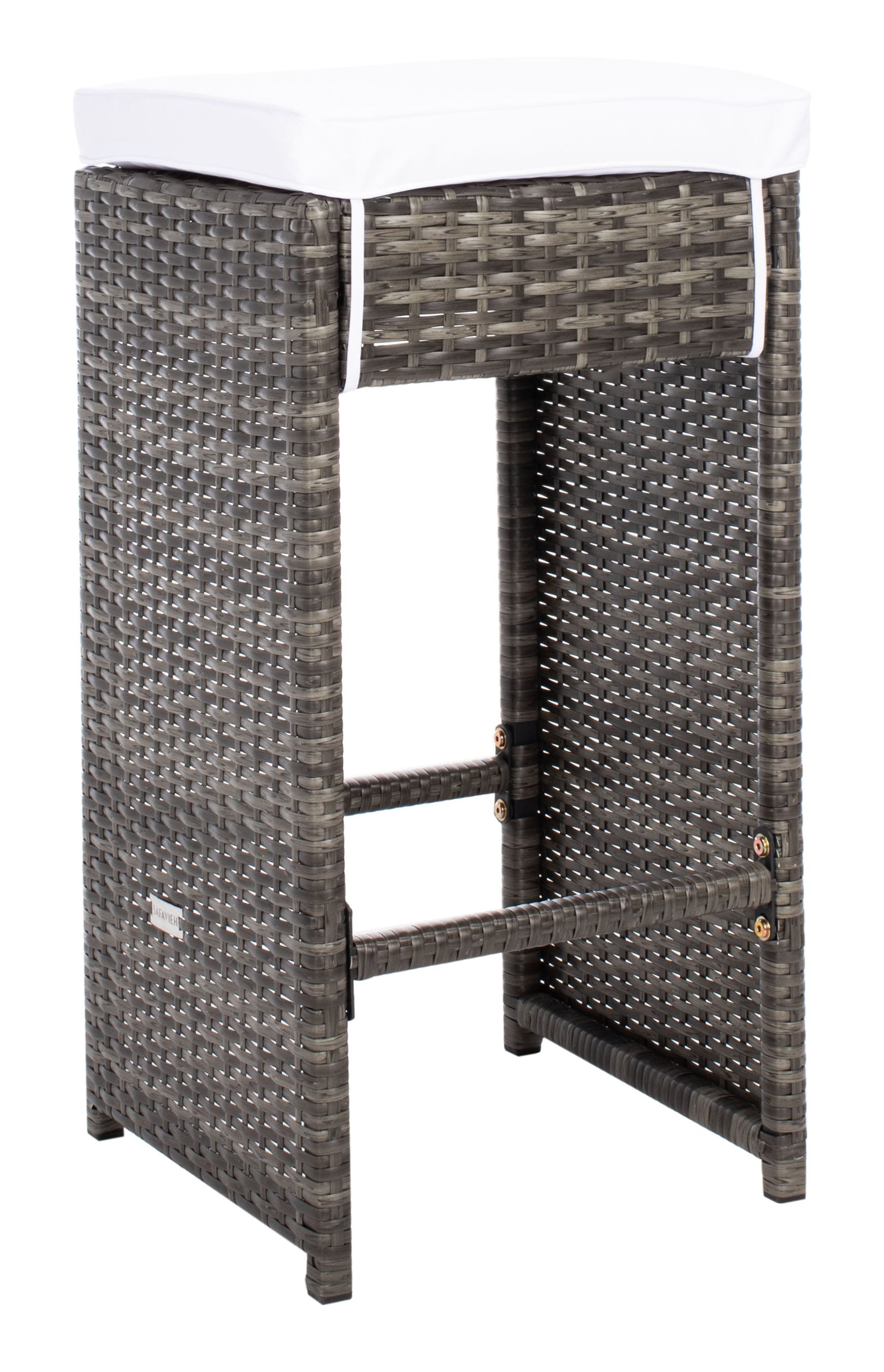 Hutton 7-Piece Gray Brown and White Outdoor Dining Set