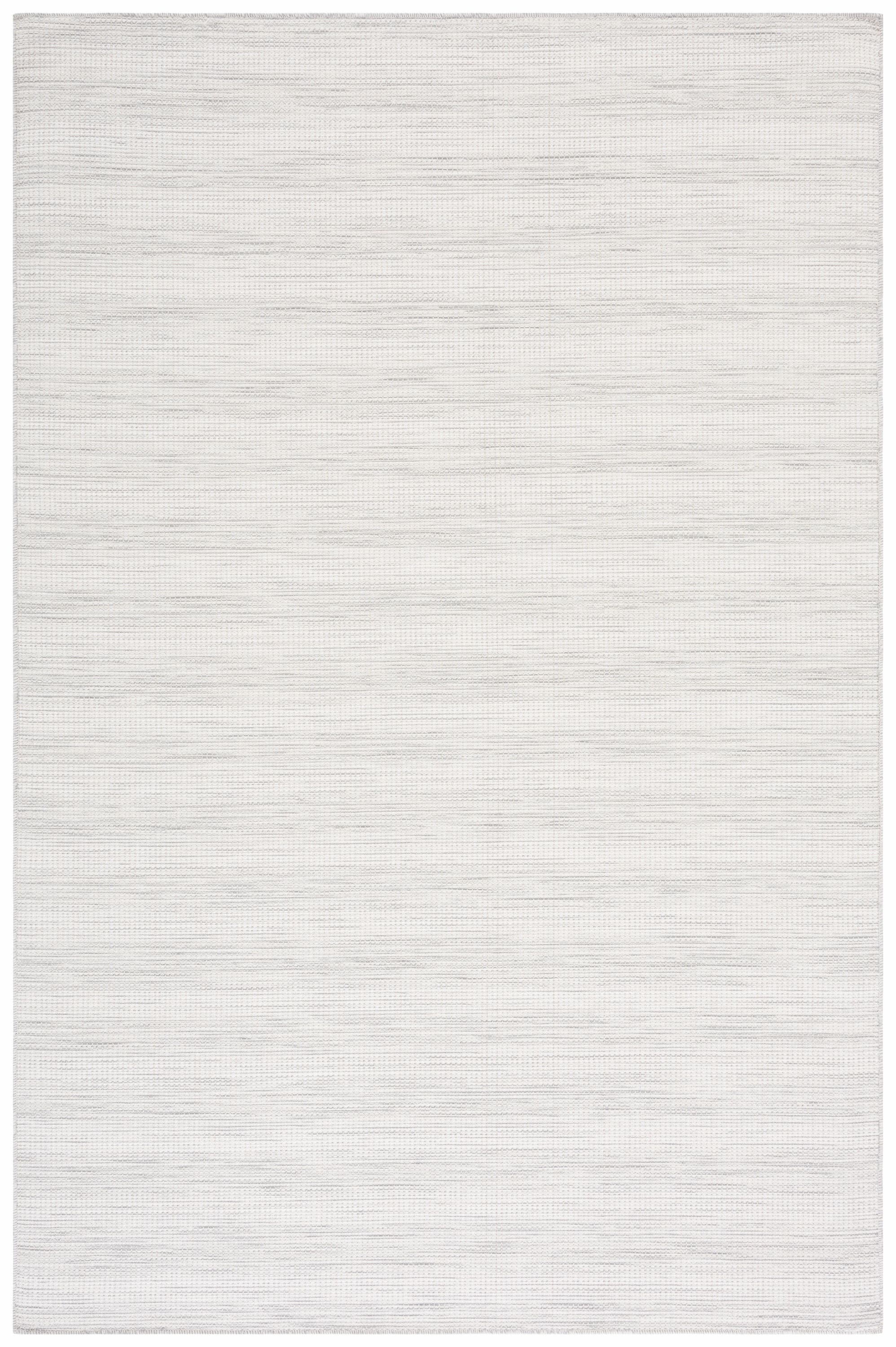 Ivory & Grey Ombre Stripe Hand-Knotted Wool Blend Area Rug