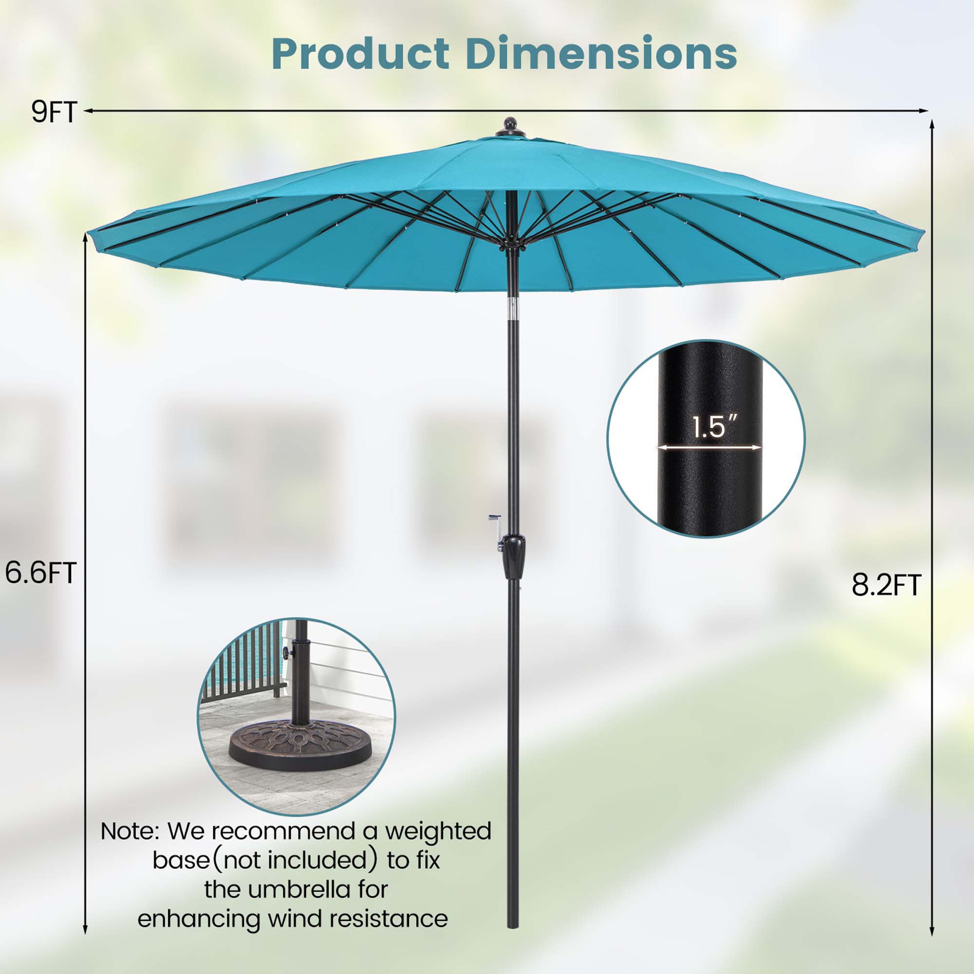 Costway HCST00614 Umbrellas-2 - View #2