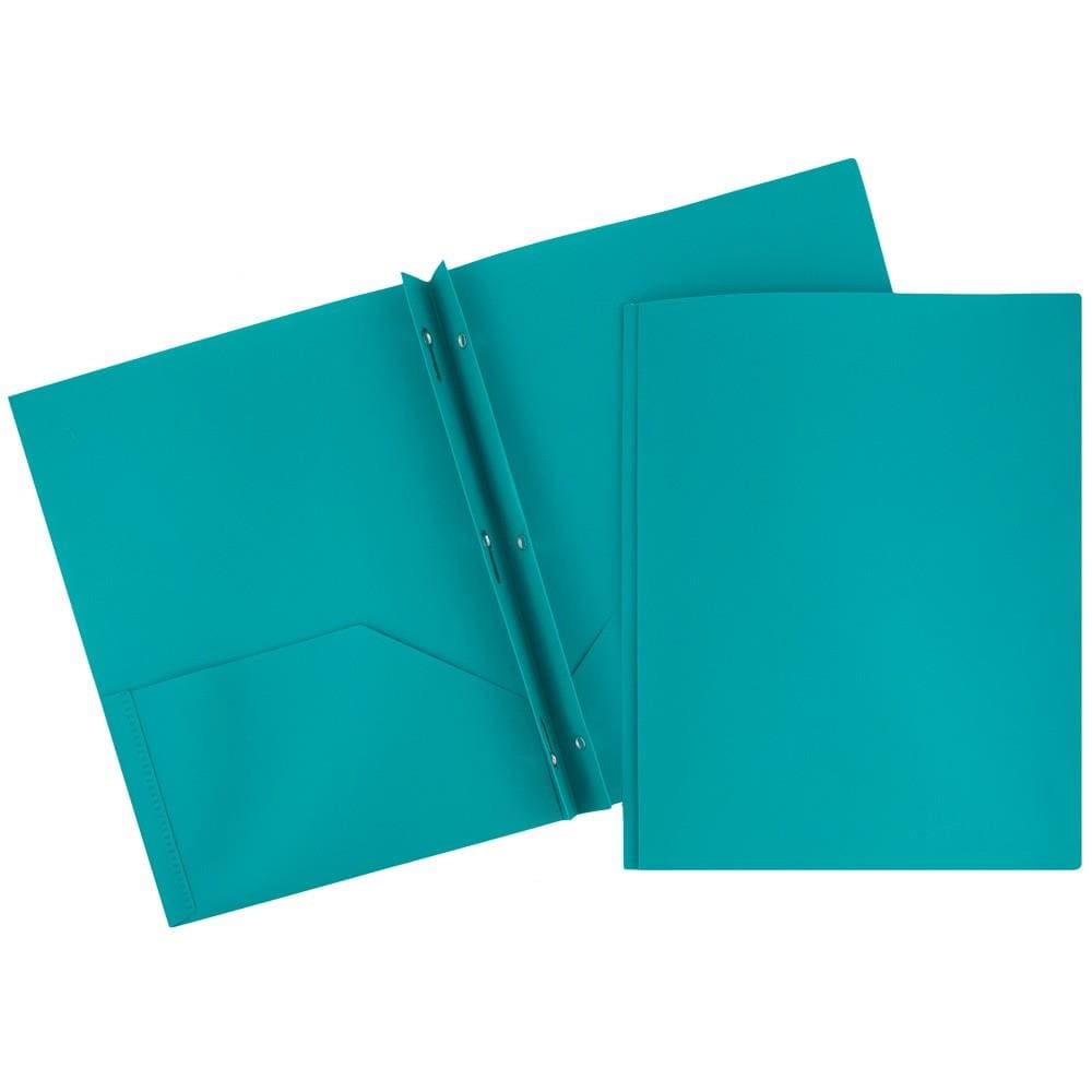 Purple 6/Pack JAM PAPER Plastic 2 Pocket School POP Folders with Metal Prongs Fastener Clasps 