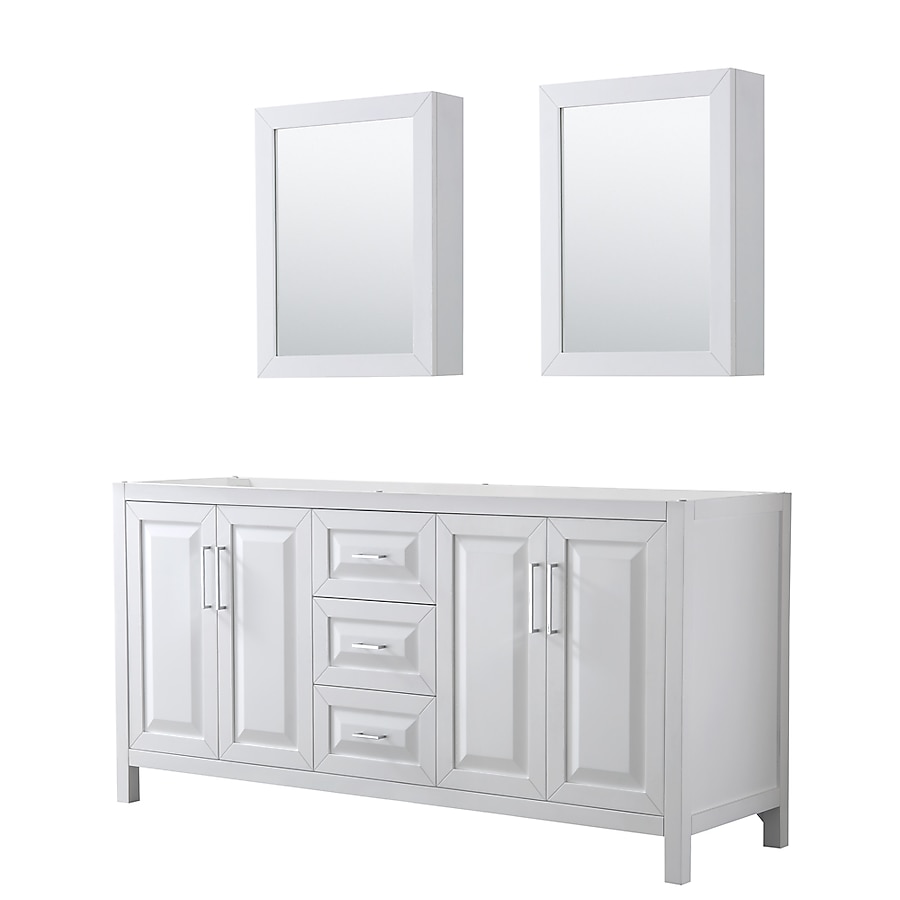 Wyndham Collection Daria 71-in White Bathroom Vanity Cabinet (Mirror Included) Wyndham Collection Daria 71-in White Bathroom Vanity Cabinet (Mirror Included)