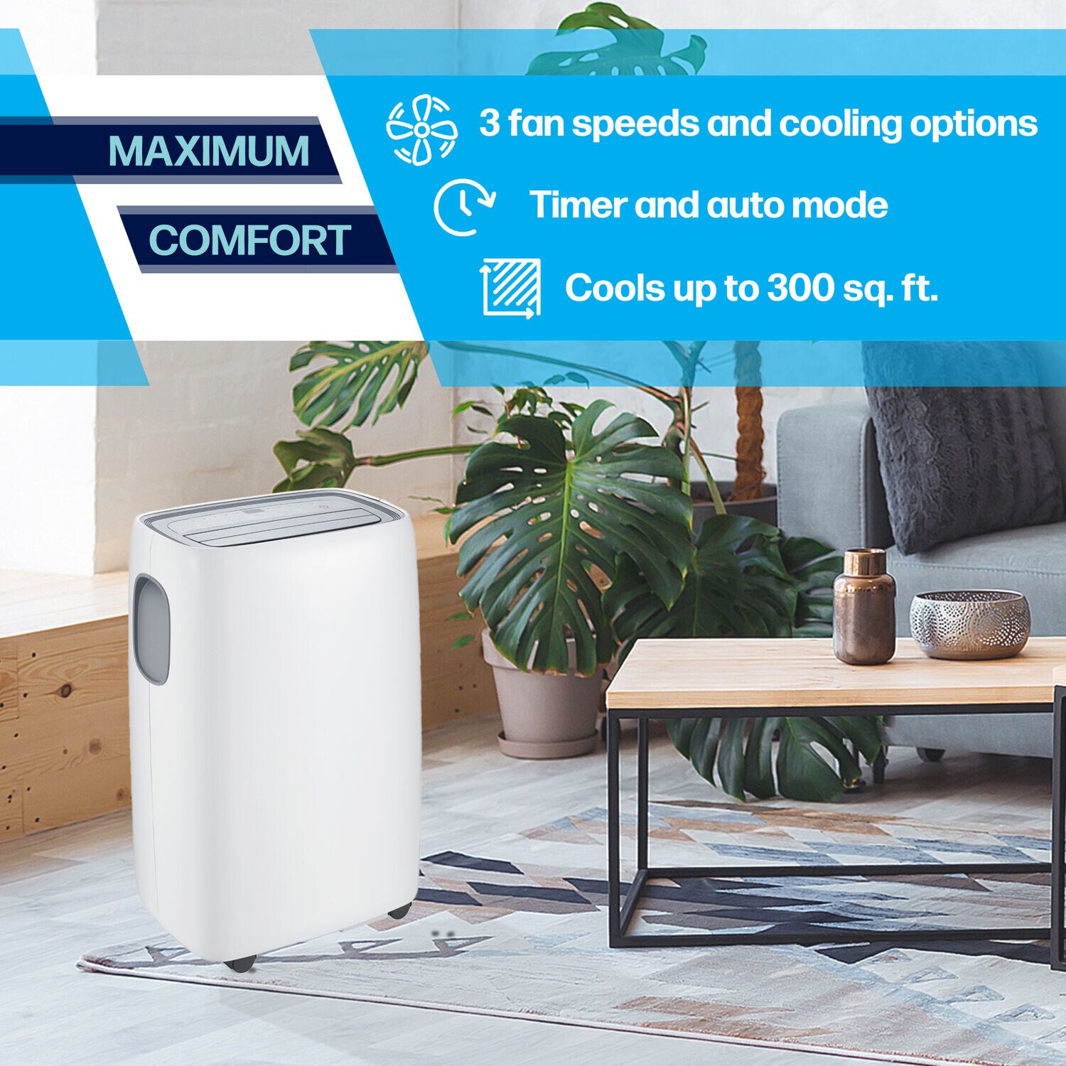 AIRO COMFORT 10000-BTU DOE (115-Volt) White Vented Portable Air