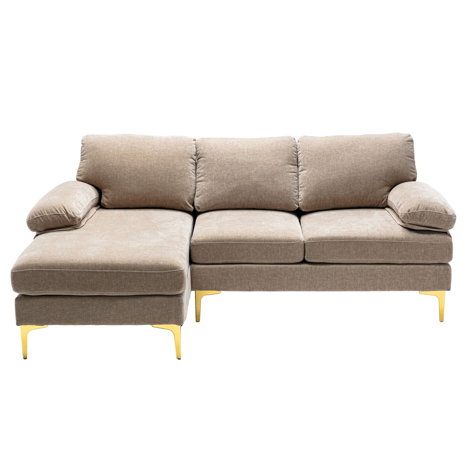 JASMODER W395S00011 81.5-in Modern Camel Polyester/Blend Sofa