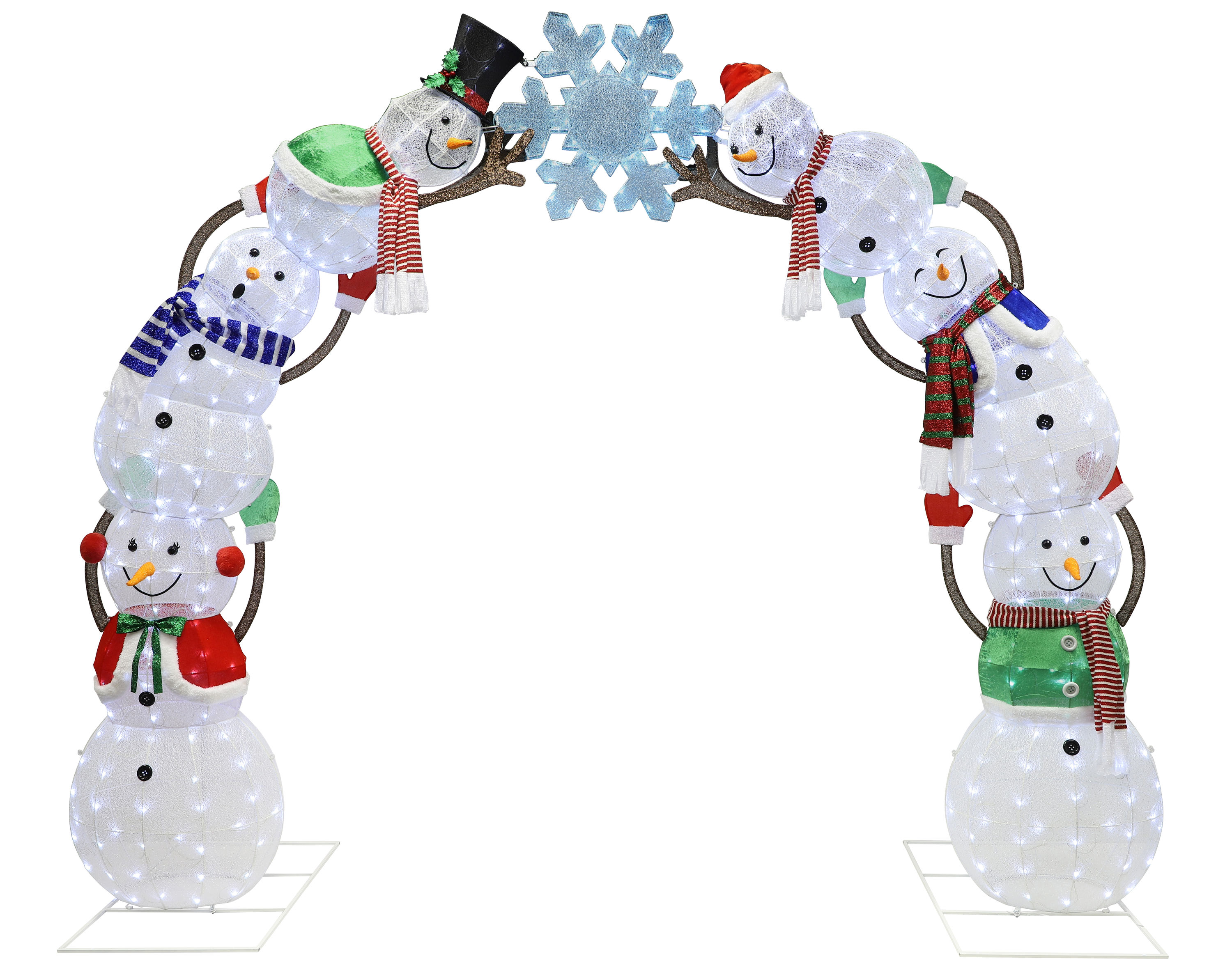 Twinkle Star 22 inch Lighted Christmas Tinsel Snowman Decorations, Pre-Lit Light Up with 25 Count Clear Incandescent Lights, Indoor or Outdoor Garden