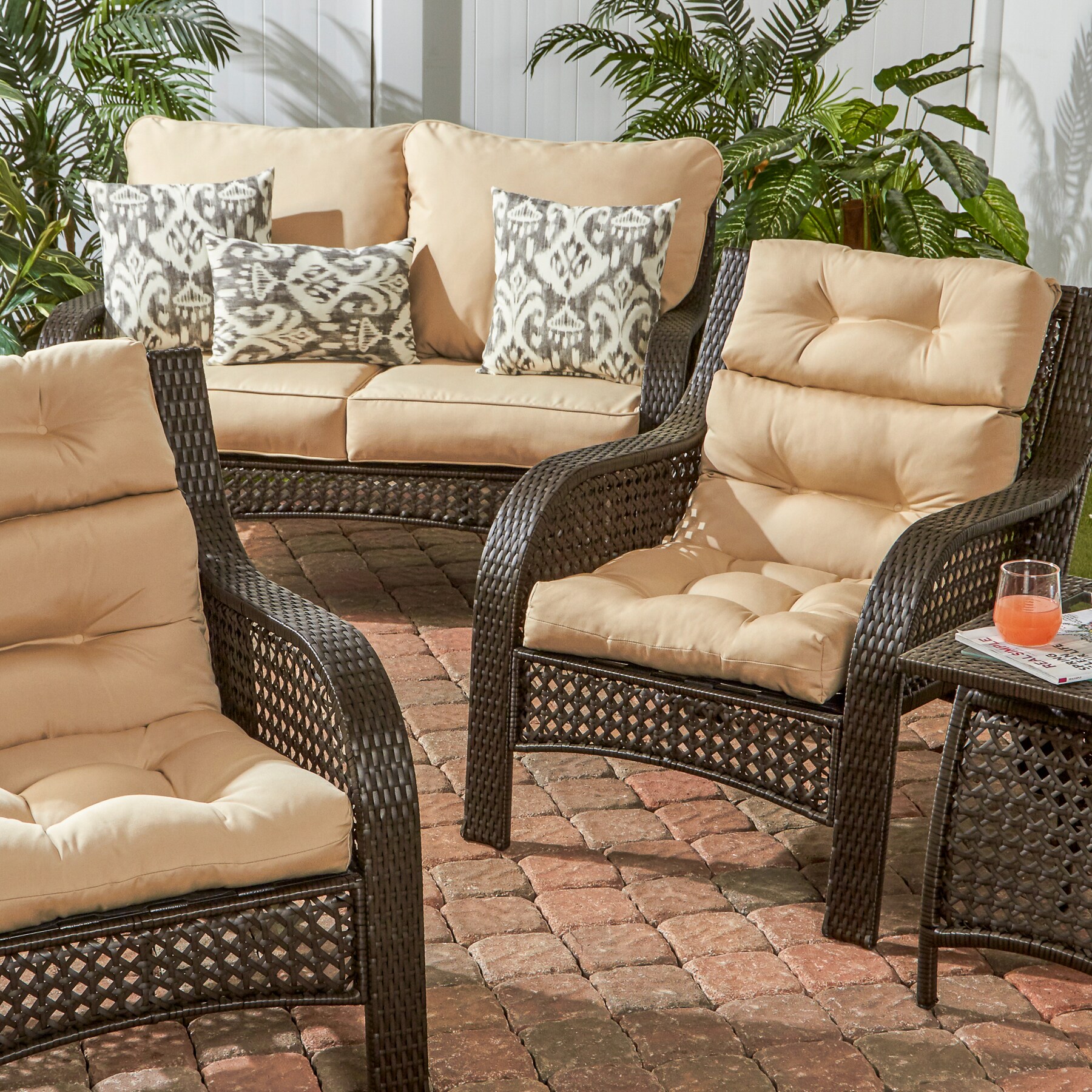 Greendale Home Fashions OC4809-STONE Patio-Furniture-Cushions - View #6