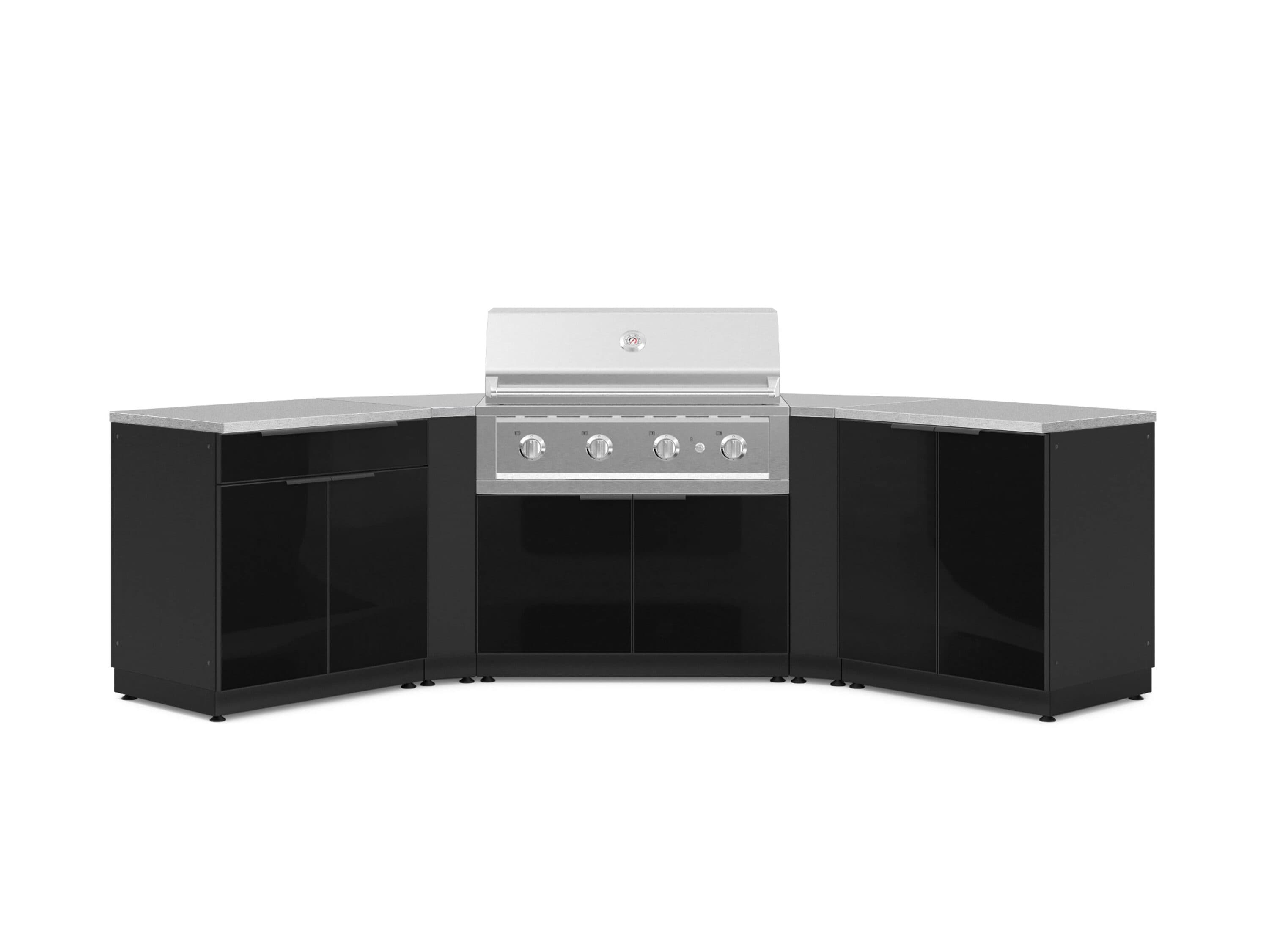 NewAge Products 67663 Aluminum Cabinet Performance Grill 7 -Piece 129.95-in W x 24-in D x 48.5-in H Modular Outdoor Kitchen Set 4 Burners