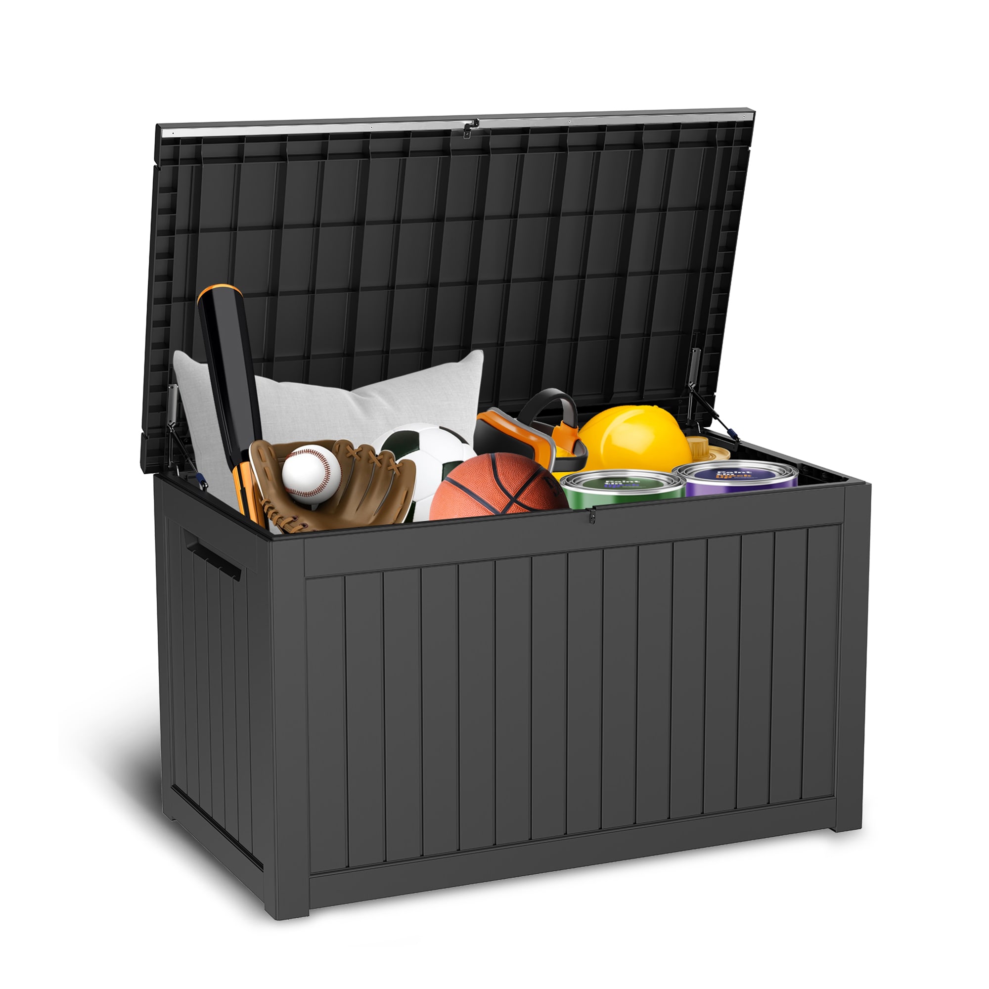 AHIOU HOME ZAAHG-P174470AC Sonoma 230-Gallon Black Plastic Deck Box