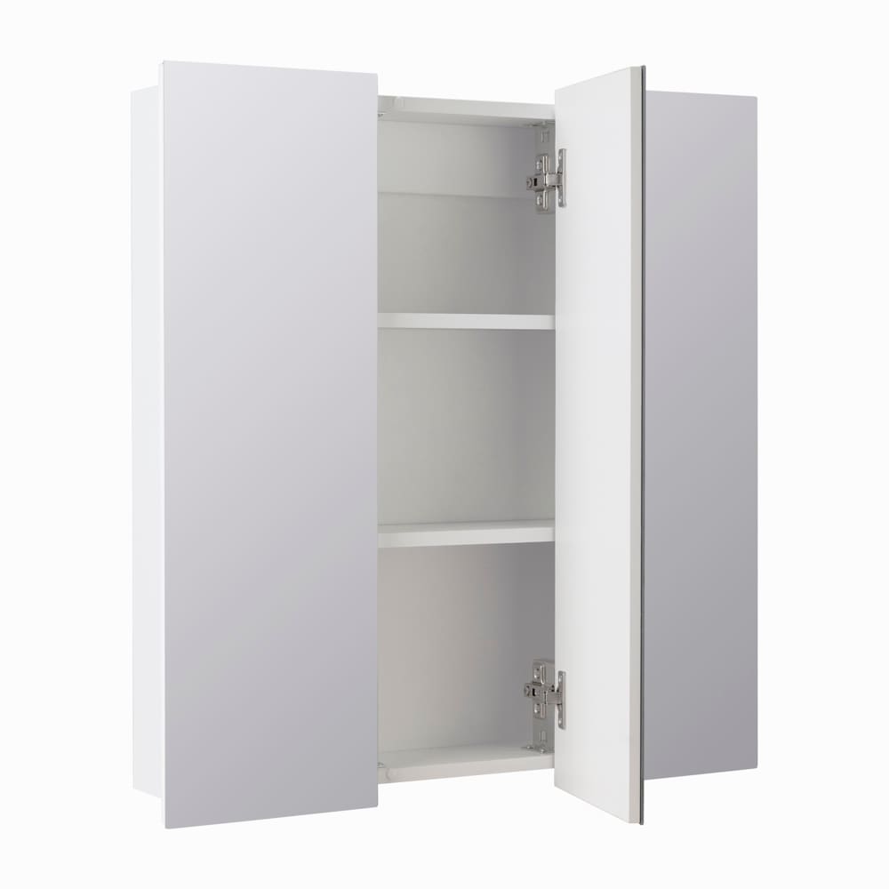 Basicwise 26 in. x 25 in. Surface Mount Medicine Cabinet Storage Organizer,  Mirrored Vanity Chest with Open Shelves QI003745 - The Home Depot