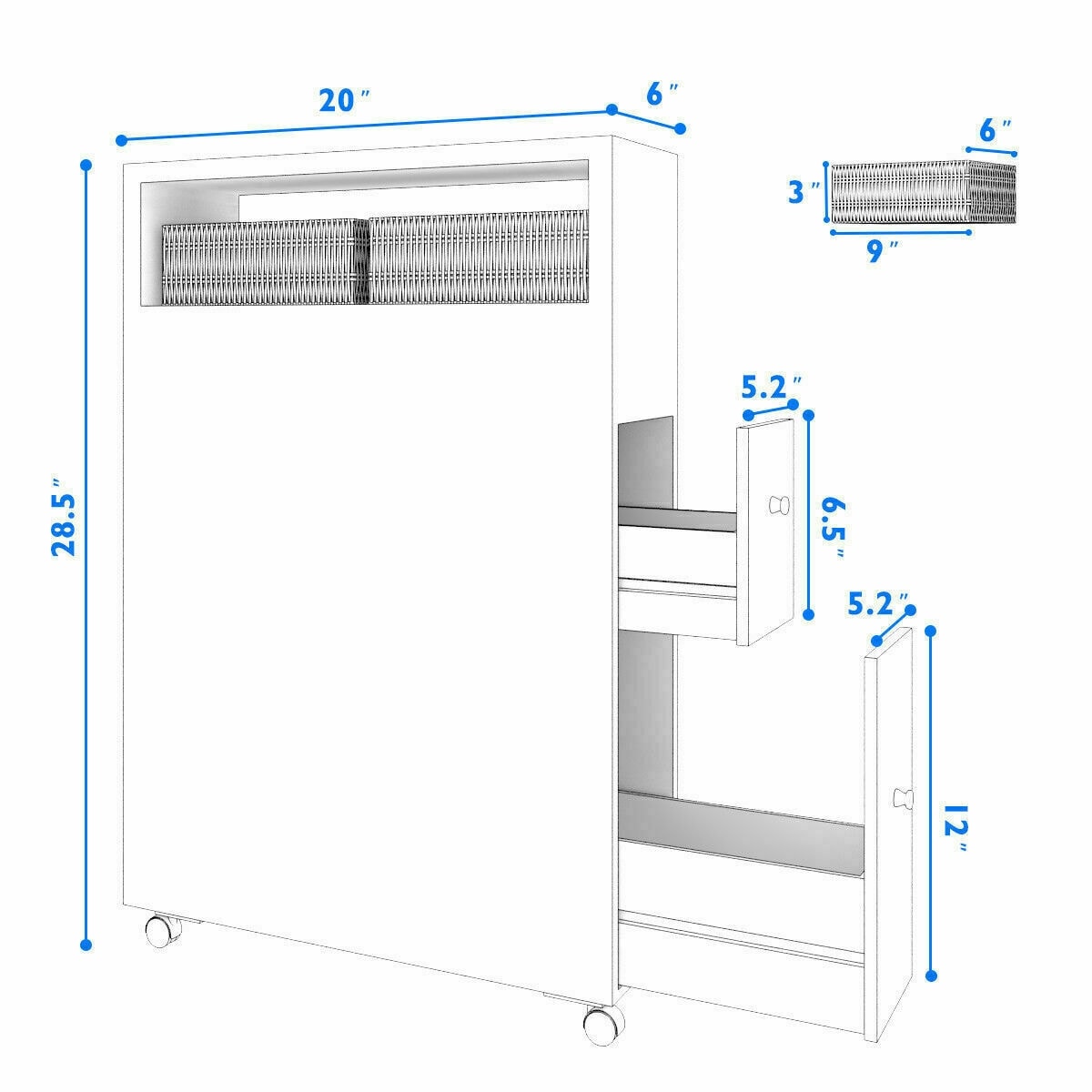 CASAINC WF-HW66225WH-LA Pull-Out-Cabinet-Baskets - View #3