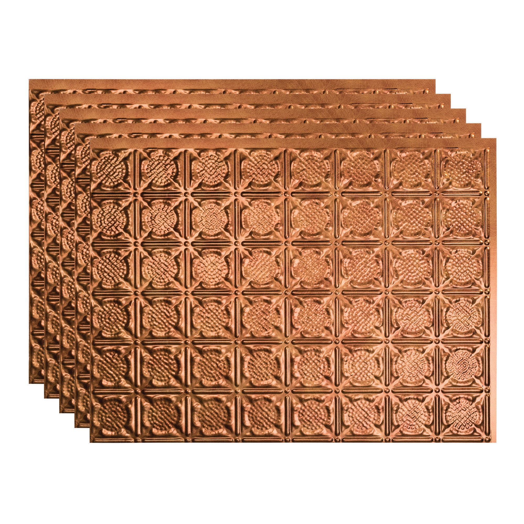 Fasade PB5631 Traditional 6 18.25-in x 24.25-in Vinyl Antique Bronze Backsplash Panels 5.0 -Pack