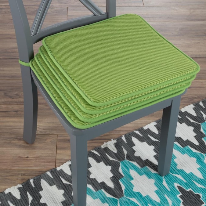 Hastings Home Chair Cushions Set Of 4 Square Foam 16 Inx In Pads With Ties For Kitchen Dining Room Patio Tailgating By Green The Indoor Department At Com - Patio Seat Cushions Set Of 4