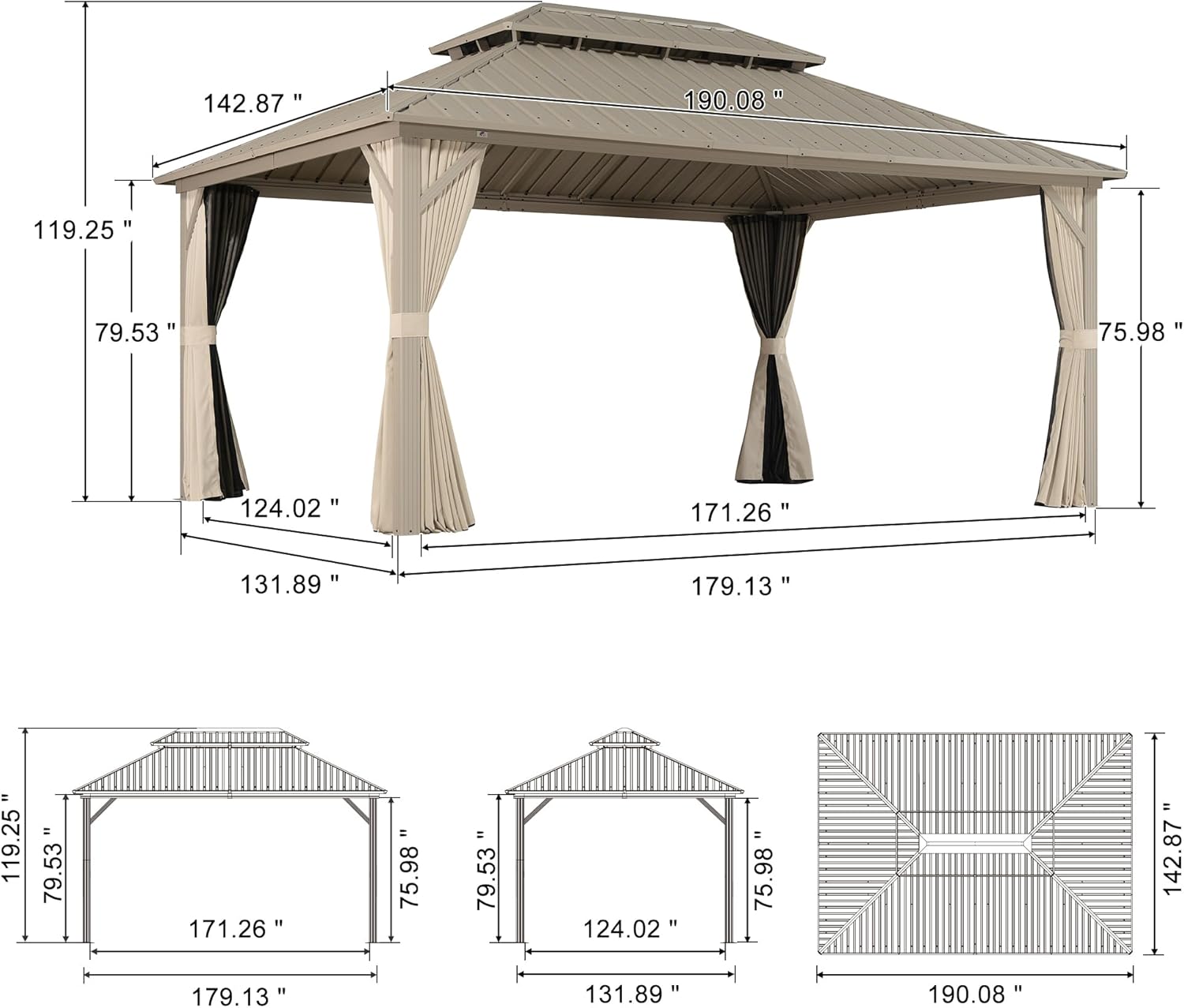 PURPLE LEAF LS01JJG1216 Wood-Resin-Gazebos - View #10