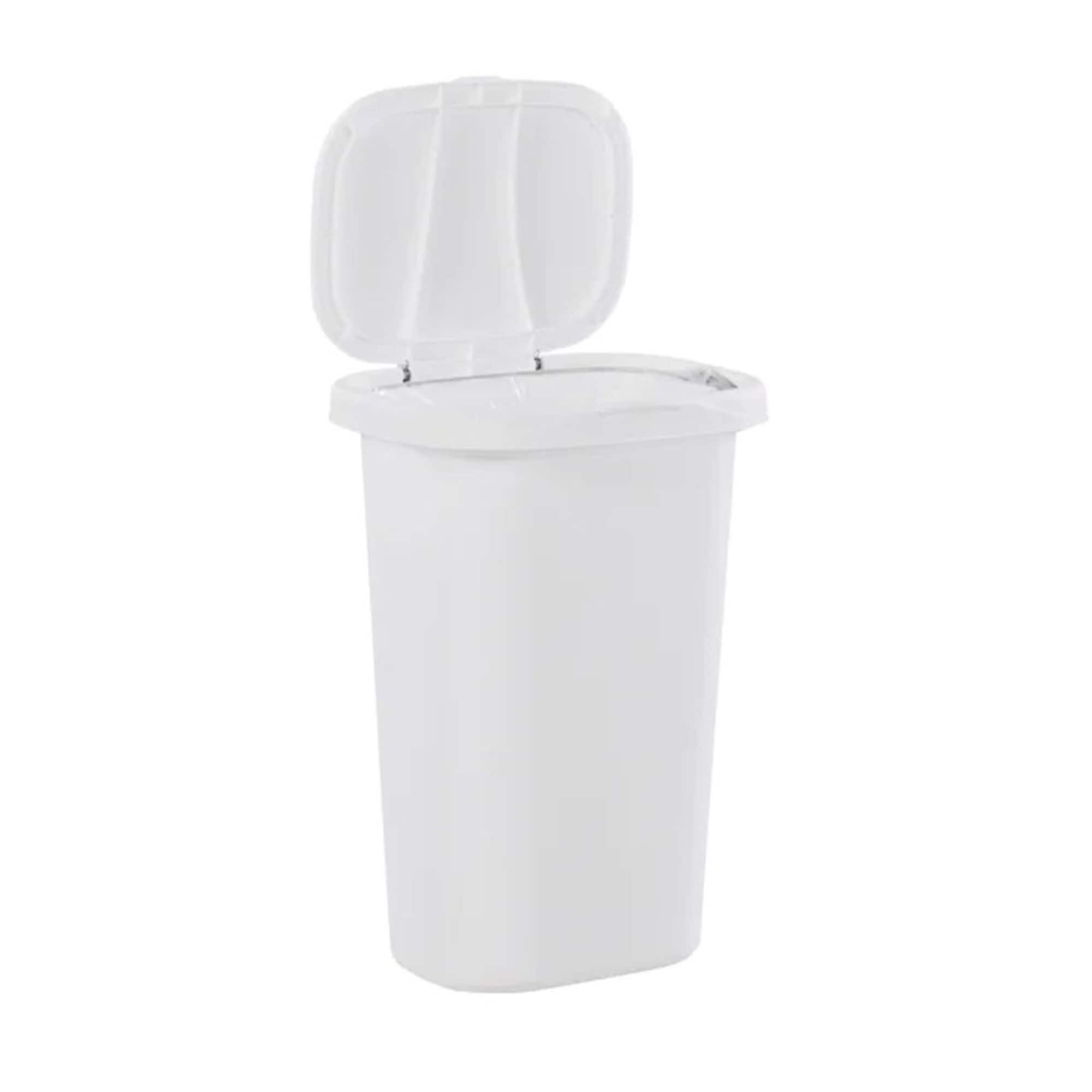 Rubbermaid 13 Gallon Rectangular Spring-Top Lid Wastebasket Trash Can,  White, 1 Piece - Harris Teeter