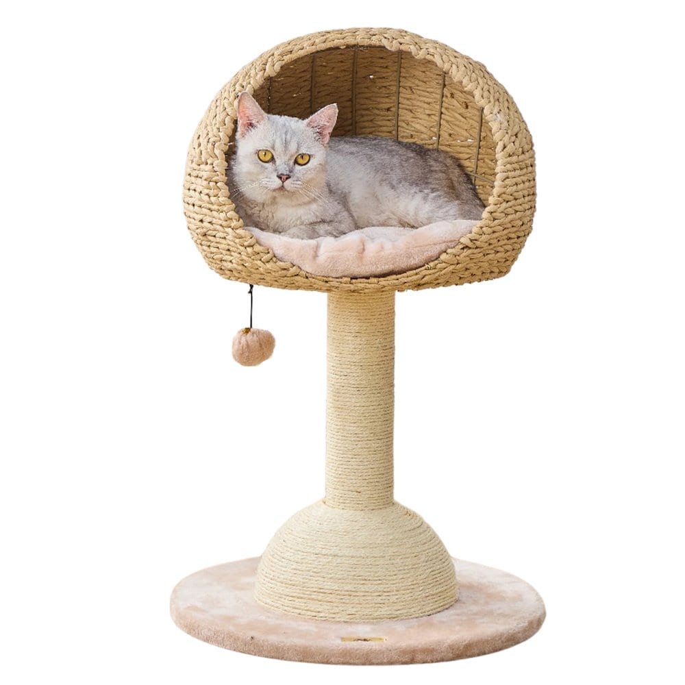 PetPals 30 in Lookout Cat Tree Bed Beige #PP210310