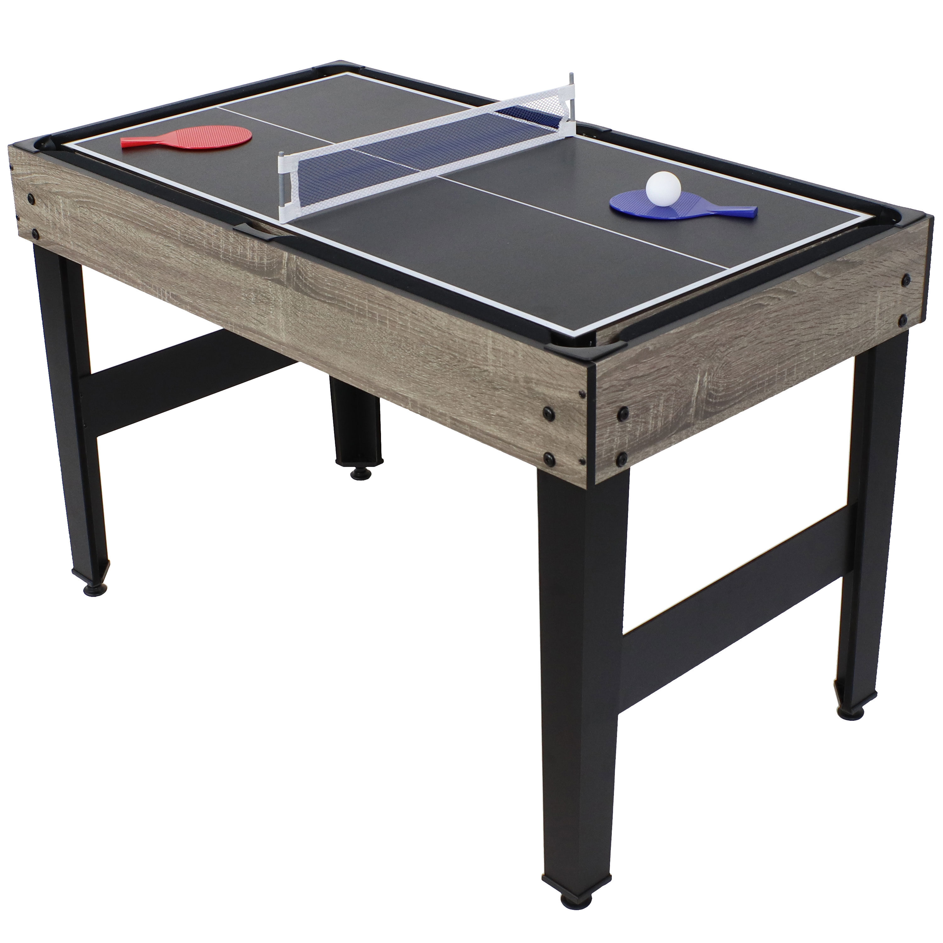 Classic Wood Stain 10-in-1 Multi-Game Table with Foosball and Billiards