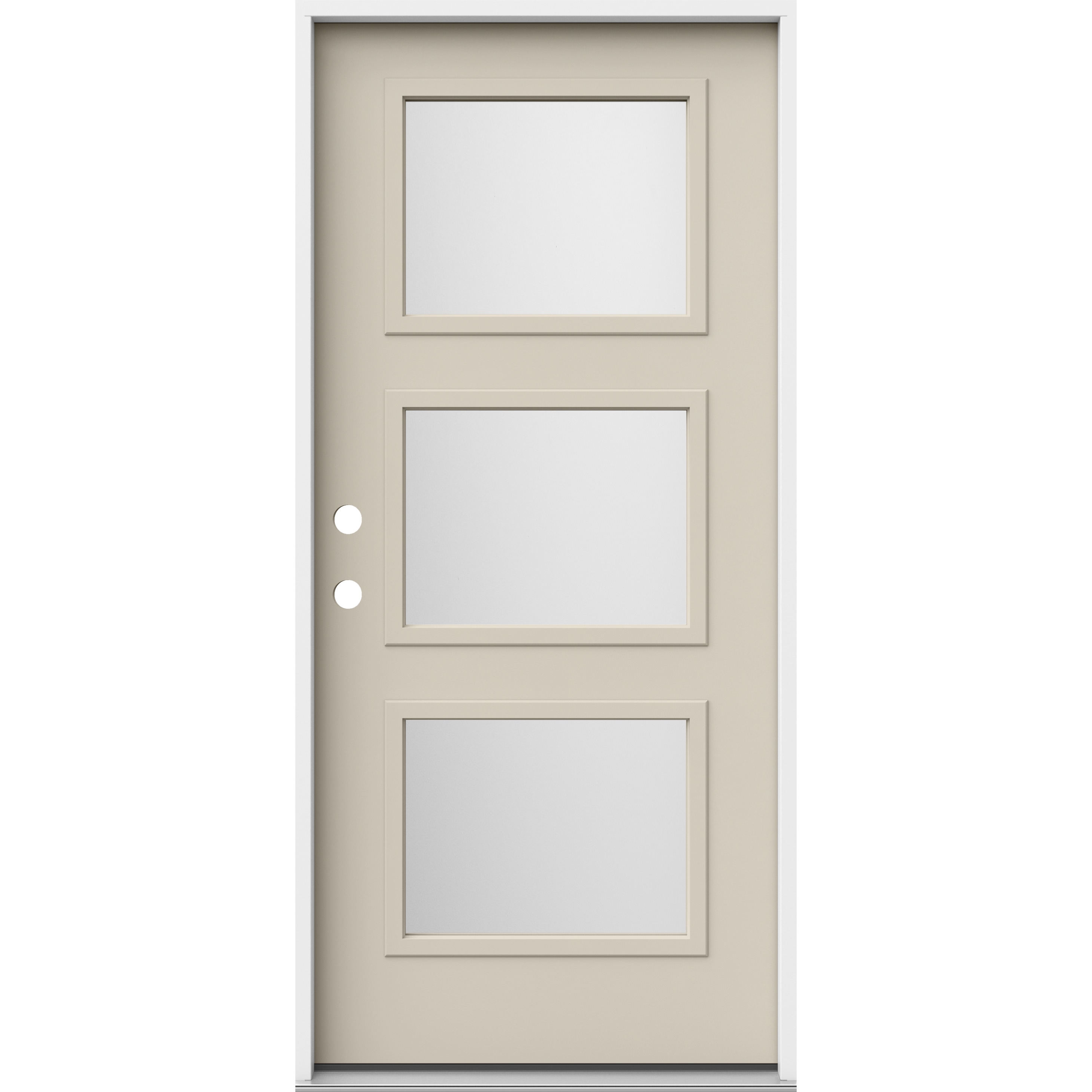 Jeld Wen 36 In X 80 In X 4 9 16 In Steel Full Lite Right Hand Inswing Primed Prehung Front Door