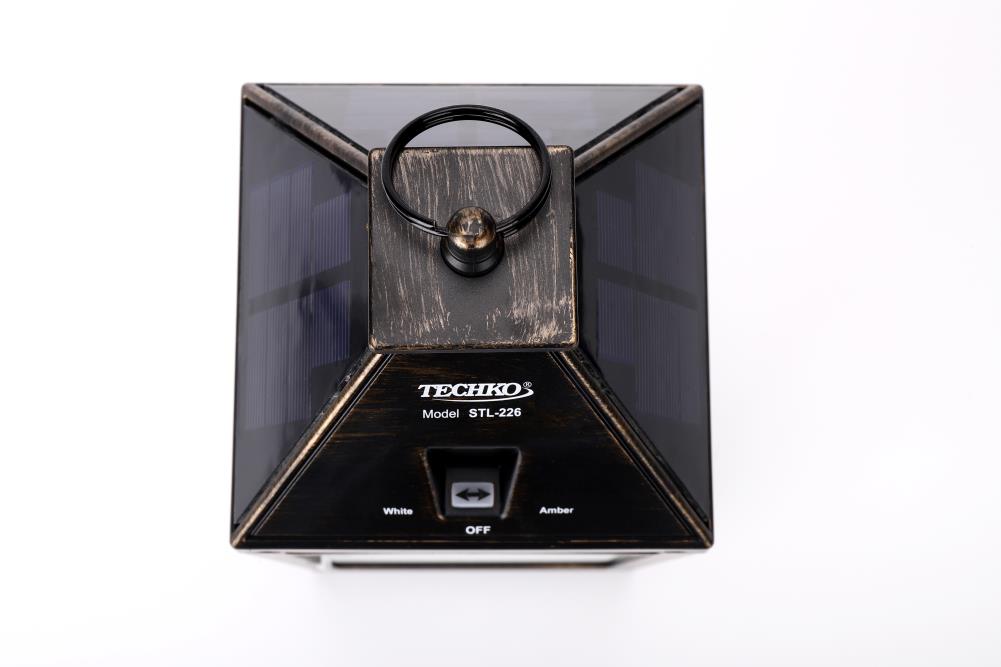 12.88 Outdoor Vintage Solar LED Lantern with Auto Dawn-to-Dusk Sensor
