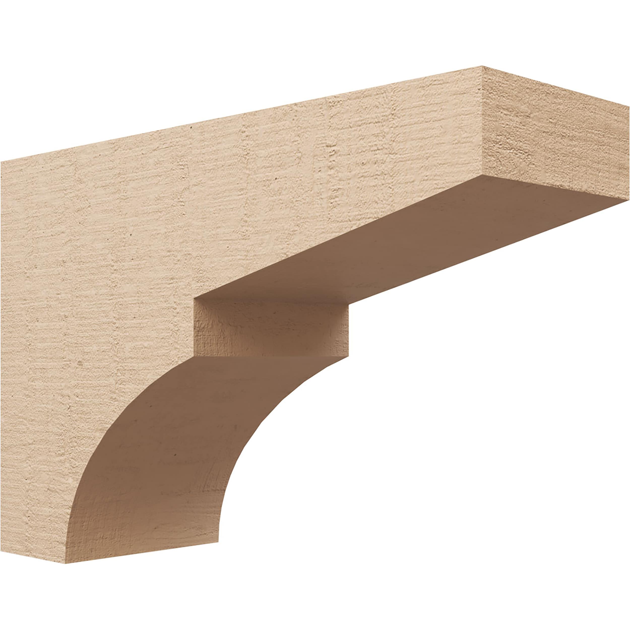 Ekena Millwork CORU08X24X16MONRCPR 8-in x 24-in x 16-in Rough Cedar Woodgrain TimberThane Primed Urethane Paintable/Stainable Corbel