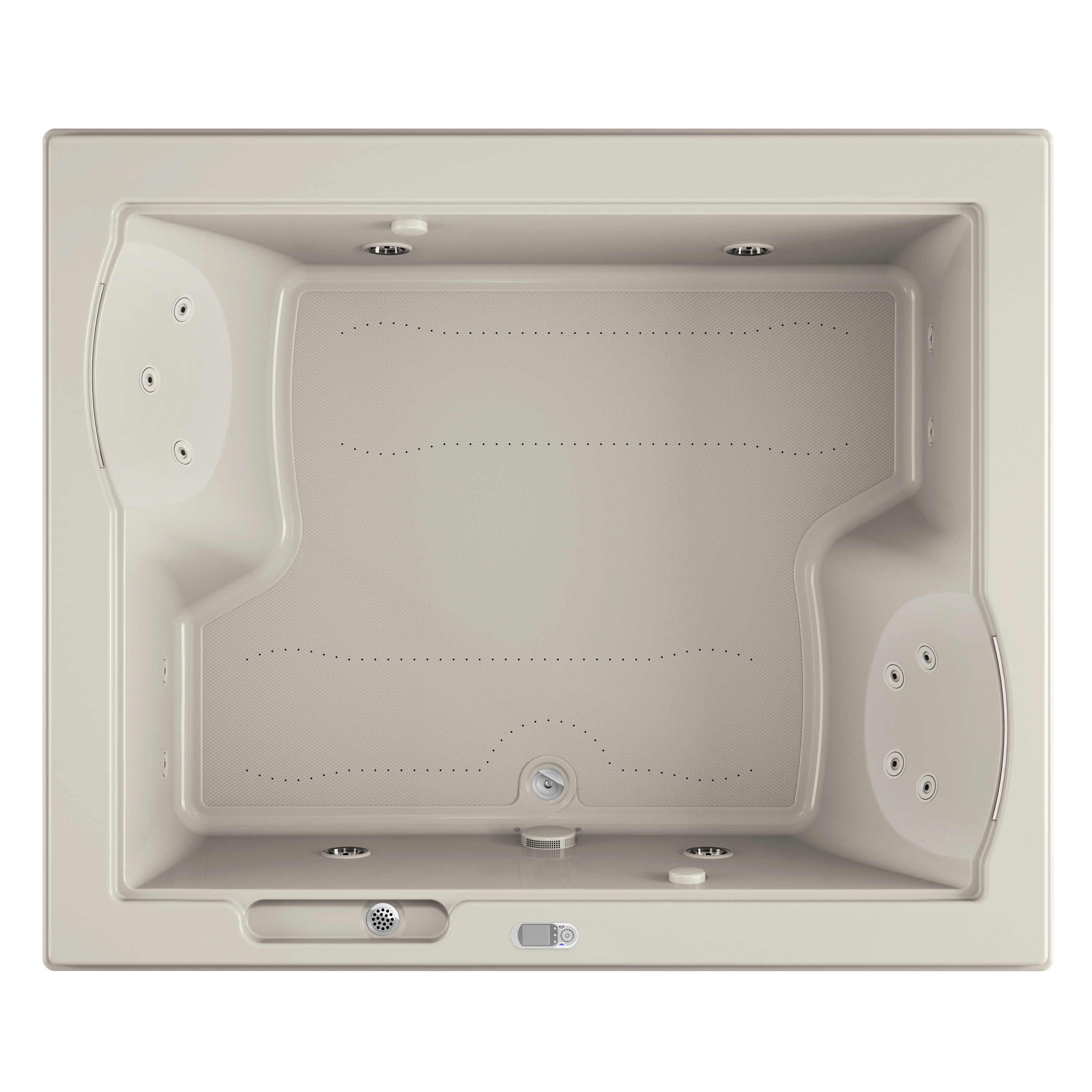 Jacuzzi MC70969 FUZION 59.75-in x 71.75-in Oyster Acrylic Rectangular Drop-in and Undermount Whirlpool and Air Bath Combination Tub with Drain ( Center Drain )