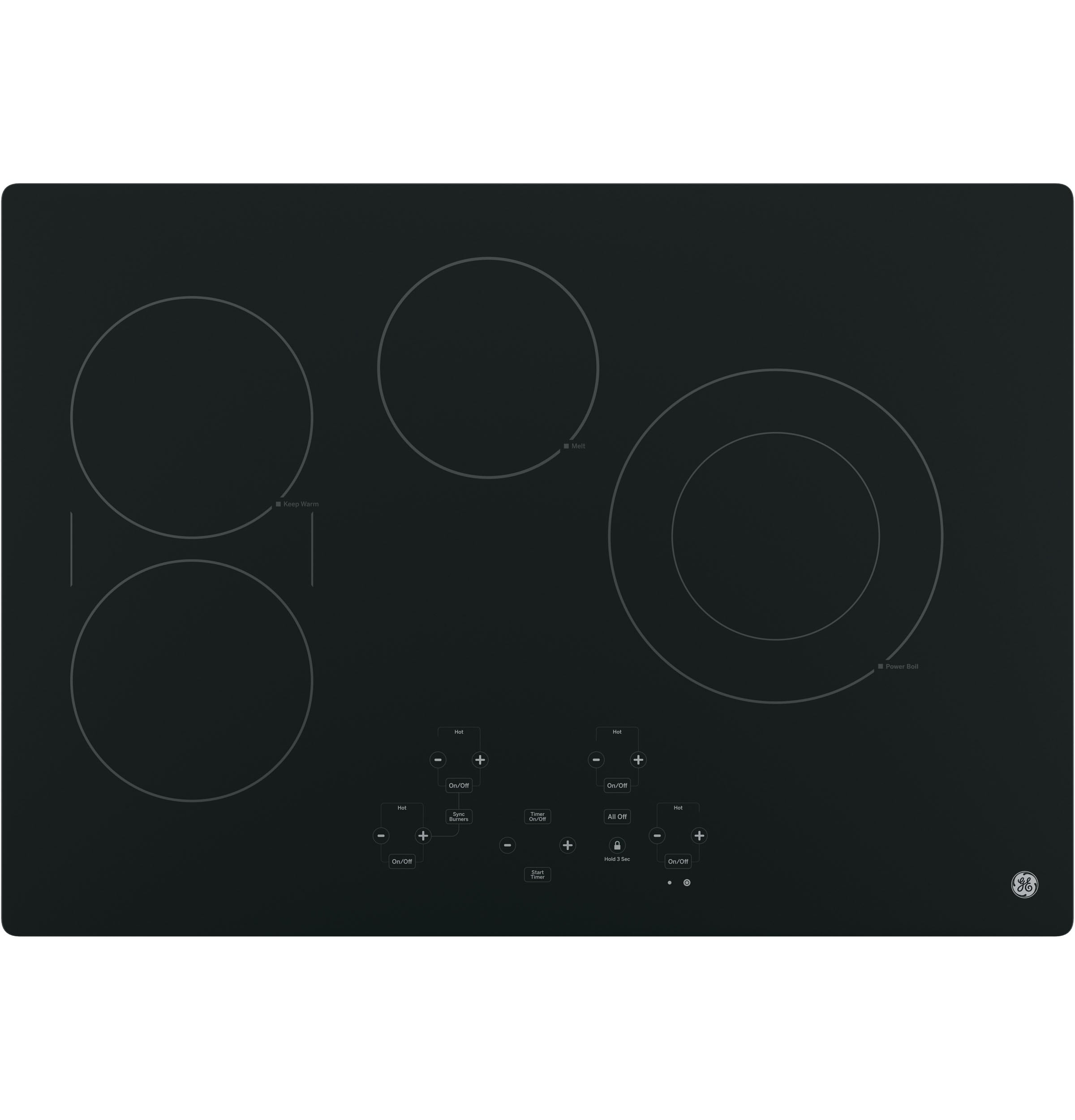 UL Safety Listed Glass Ceramic Surface Hot Indicator ADA Compliant Keep Warm Zone GE JP3036TLWW 36 Electric Cooktop with 5 Elements Smoothtop Style 