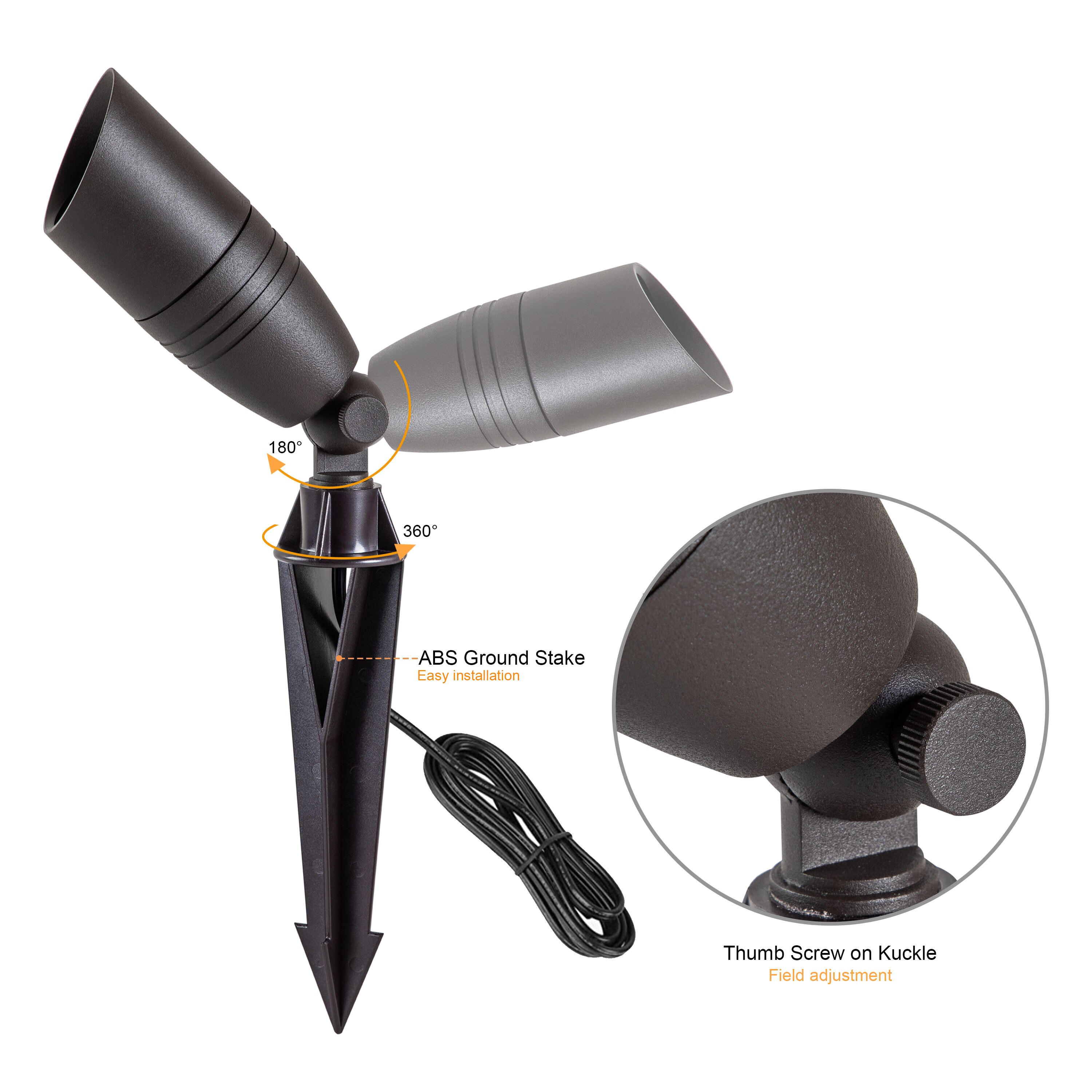 Dark Bronze Low Voltage Outdoor Landscape Spot Light Pack