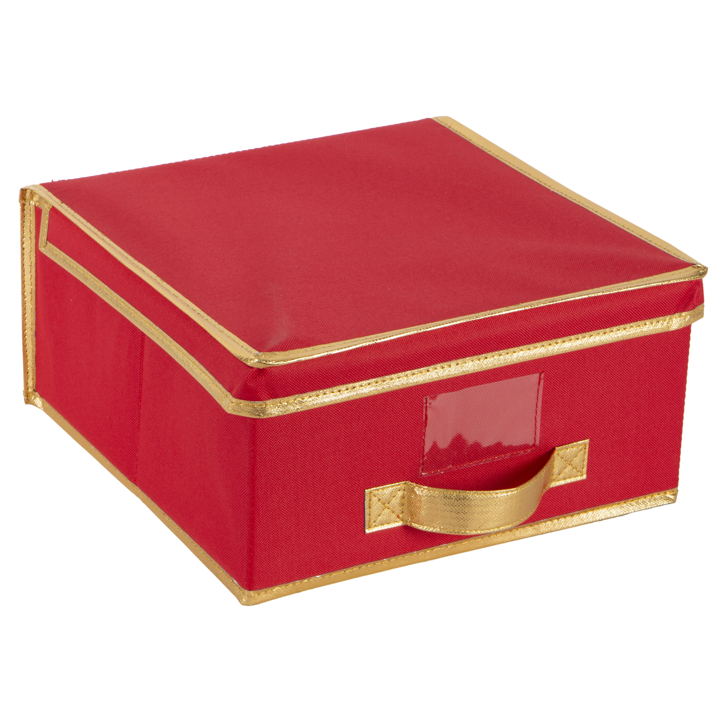 Simplify 9070-RED ( 11.81-in W x 5.91-in H x 11.81-in D ) Red Polyester Collapsible Basket