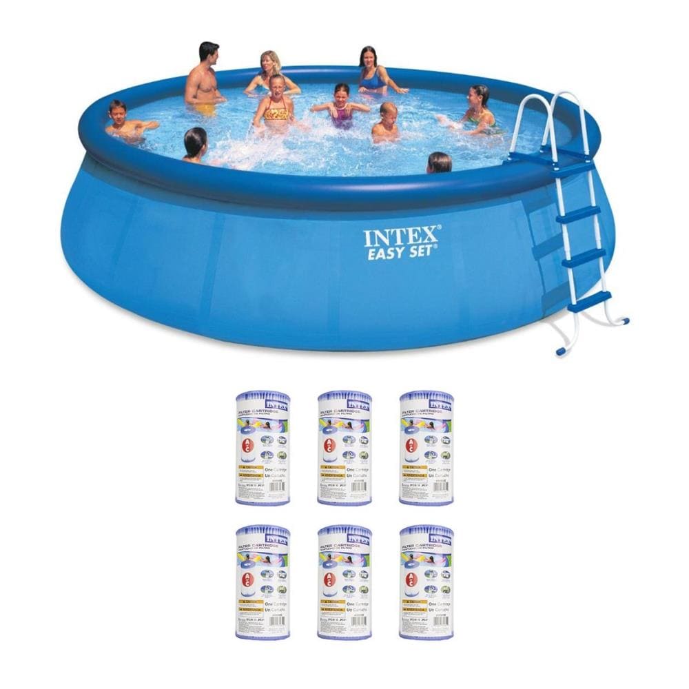 Avenue fængelsflugt Ewell Intex 18-ft x 18-ft x 48-in Inflatable Top Ring Round Above-Ground Pool  with Filter Pump,Ground Cloth,Pool Cover and Ladder in the Above-Ground  Pools department at Lowes.com