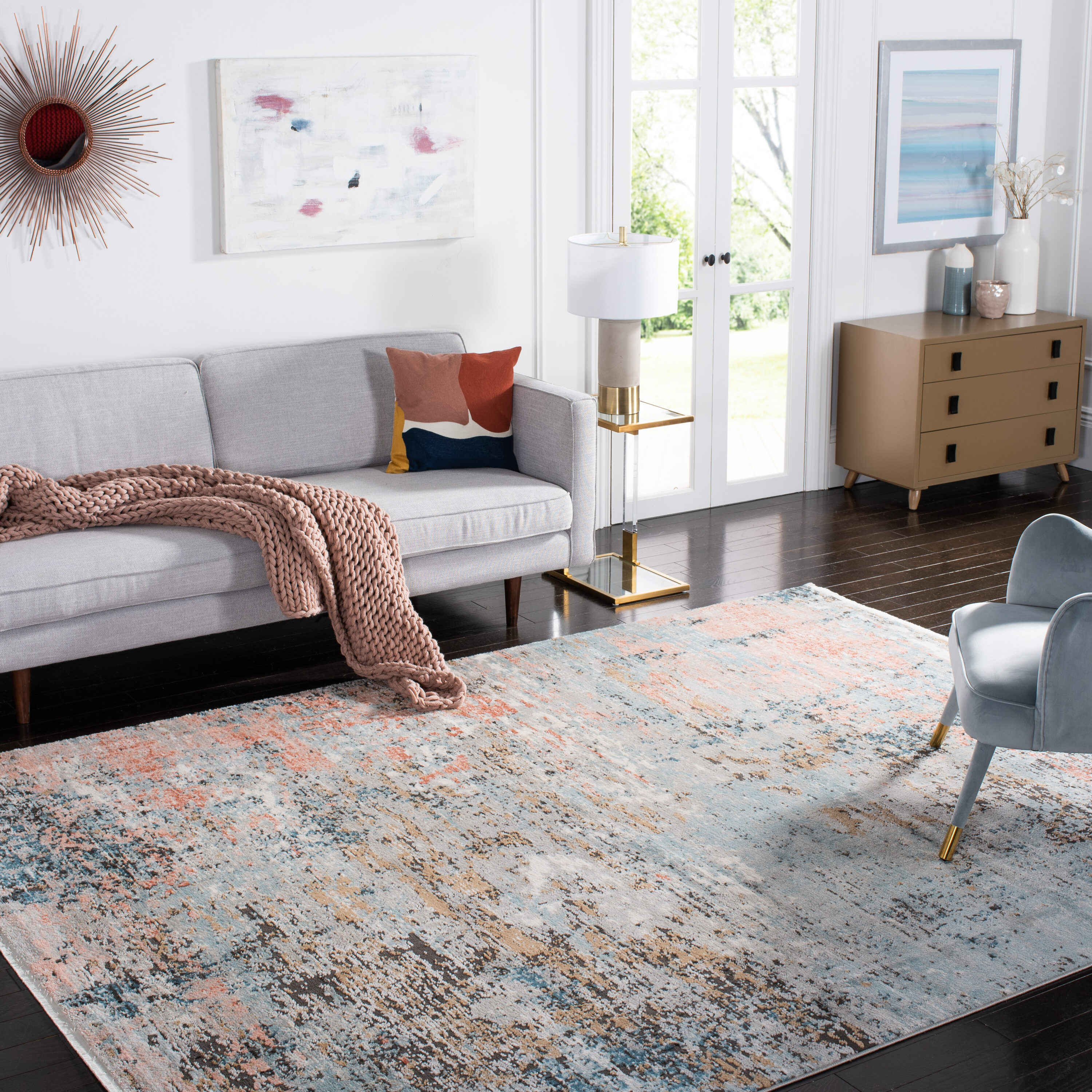 Shivan  788B Slate Pink 8 x 10 Rectangular Area rug