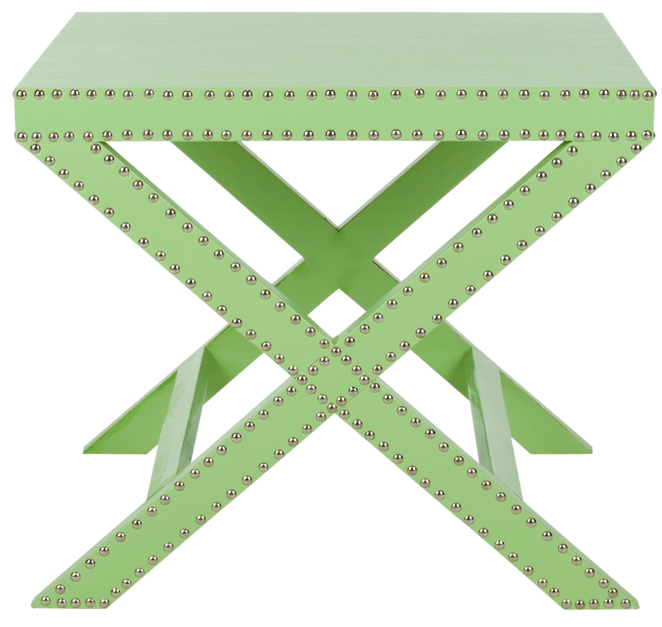 Safavieh FOX9500D Jeanine 24.0-in W x 20.5-in H Light Green Wood veneer Rectangular Modern End Table