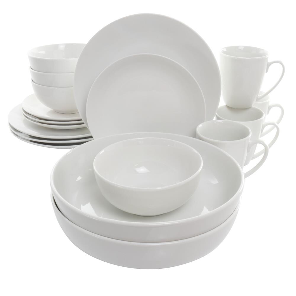 Elama 16-Piece Cara White Porcelain Dinnerware Set (Service for 4