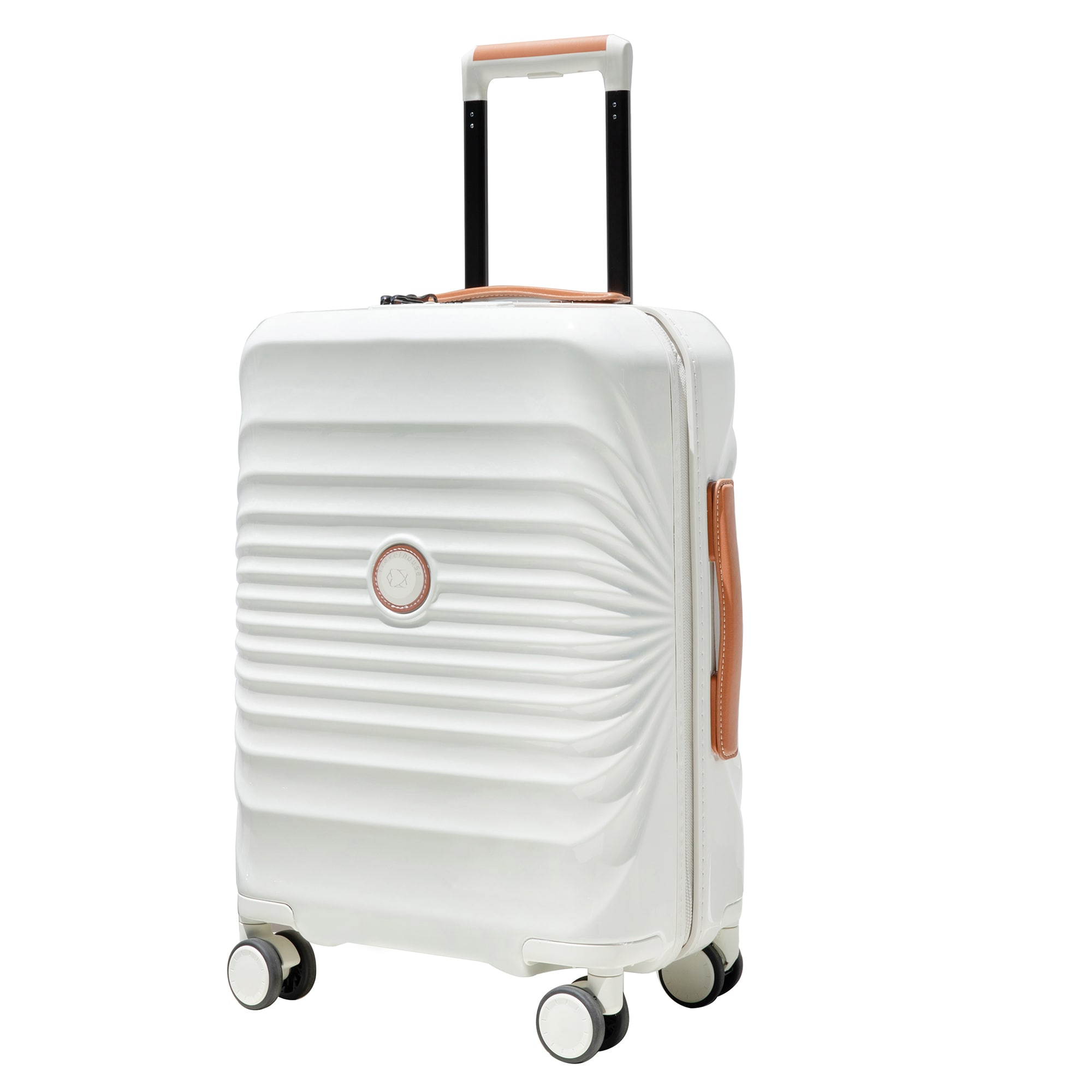 SINOFURN SYD9400005BG 19.3x11.4x26.8 Creamy White Plastic Hardshell Suitcase