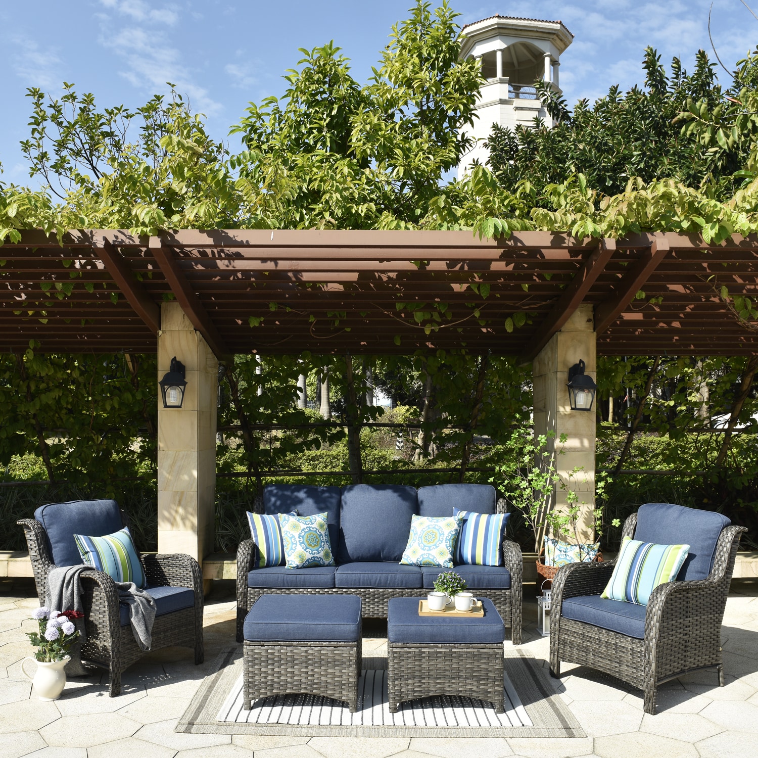 outdoor furniture by patio