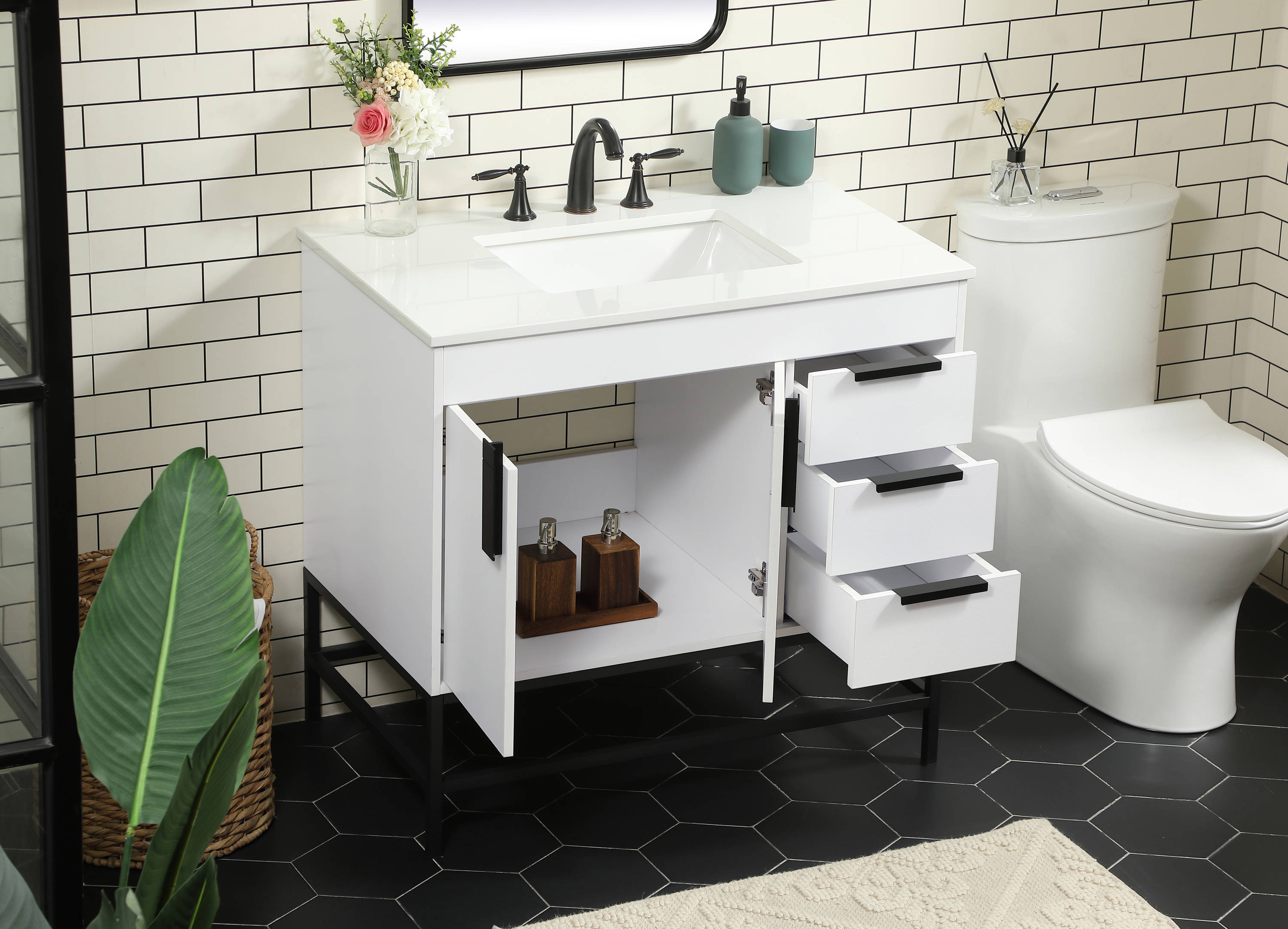 Elegant Decor HF146508MWH Bath-Vanity-Combo - View #4