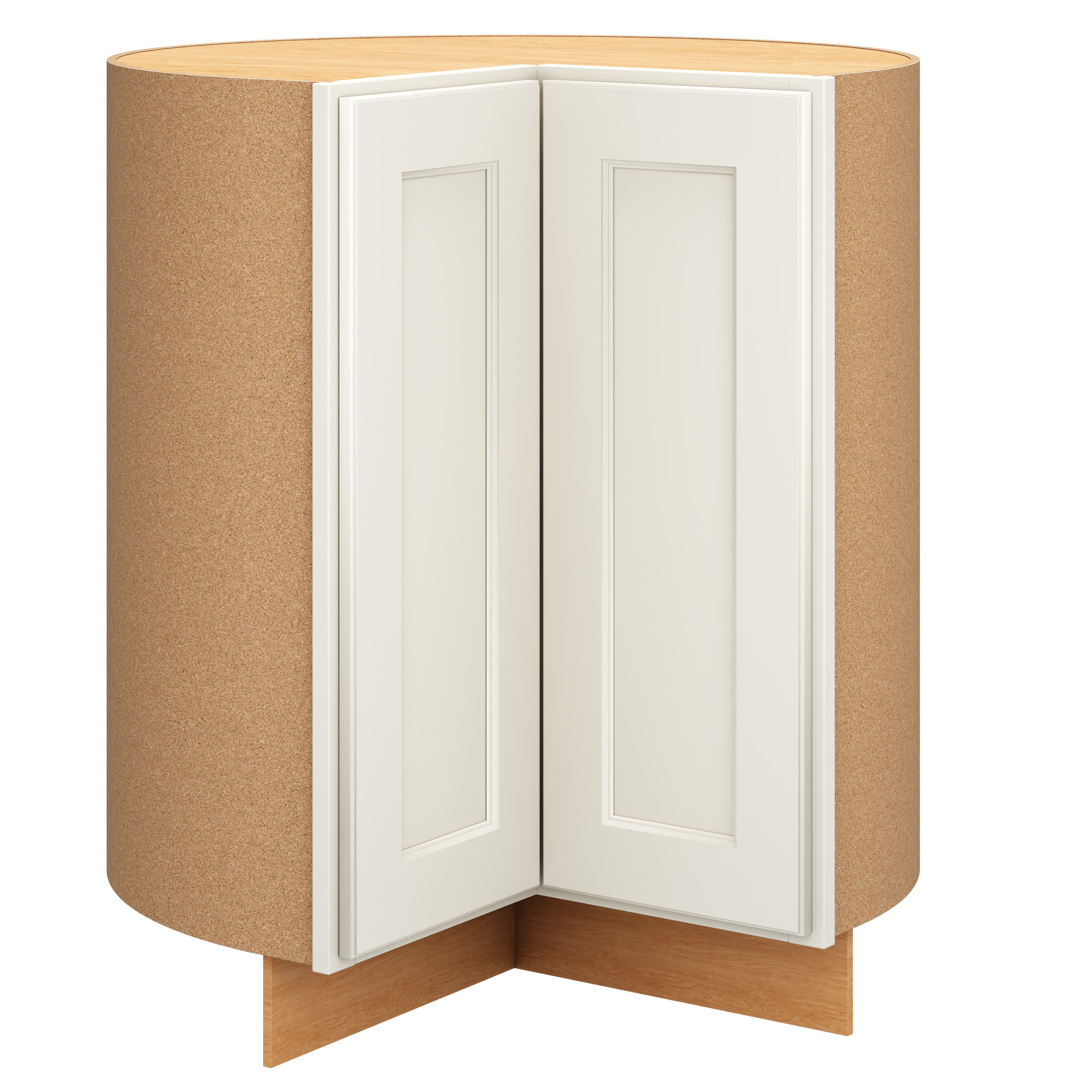 Diamond Express Macaulay 36-in W x 34.5-in H x 24-in D White Lazy Susan Corner Base Fully Assembled Plywood Cabinet (Recessed Panel Square Style)