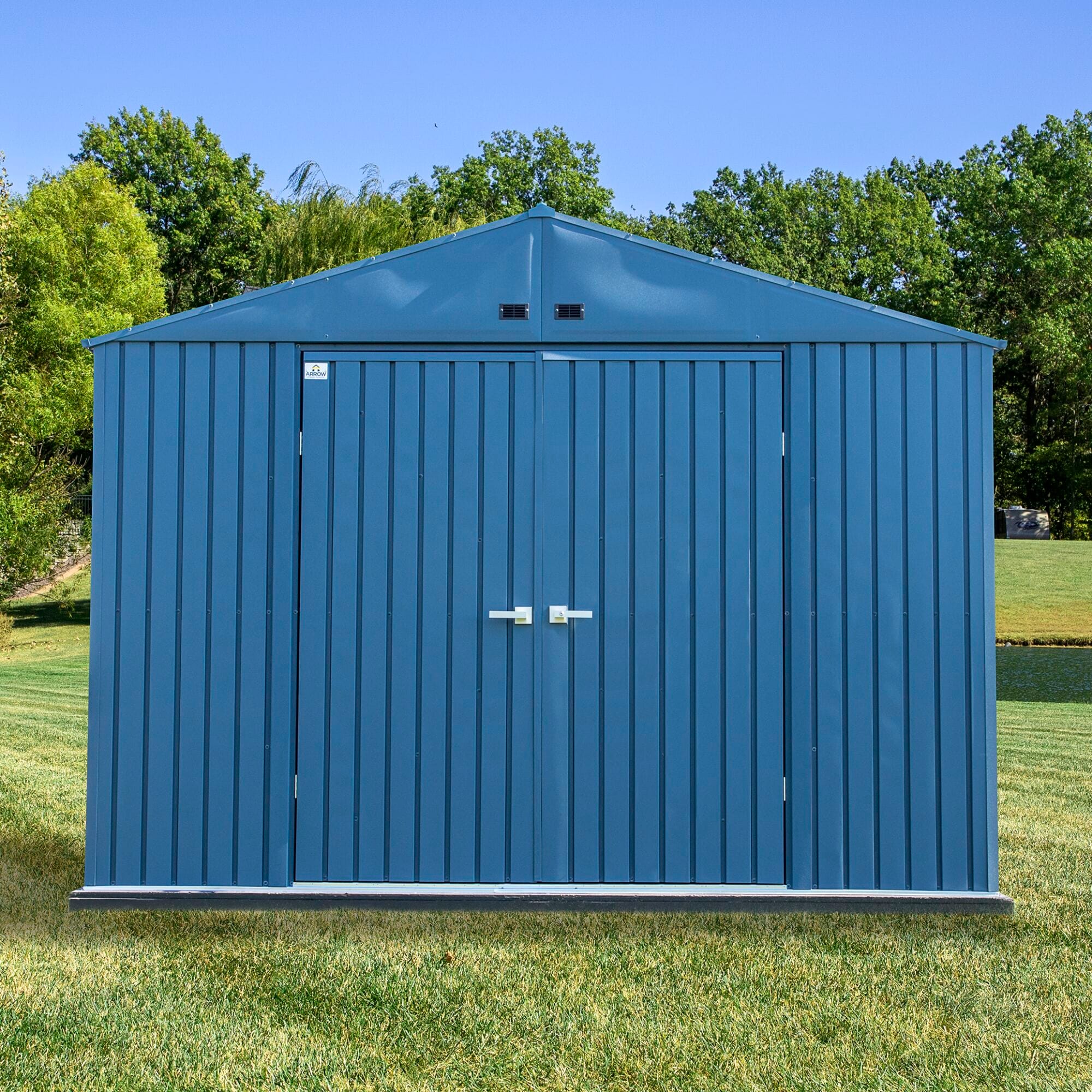Elite 10' x 12' Blue Grey Steel Storage Shed