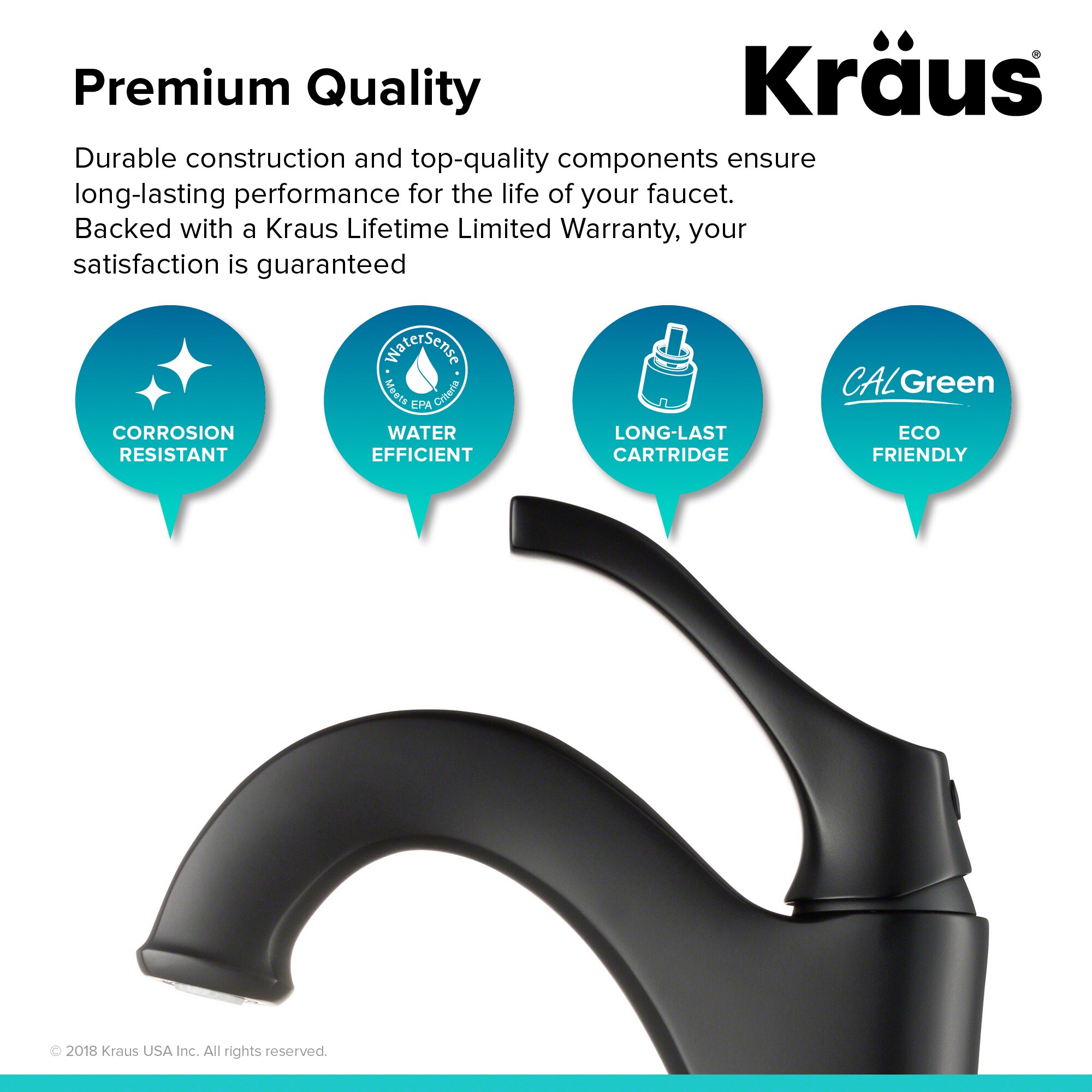 Eco-Friendly Contemporary Arlo Vessel Faucet in Matte Black
