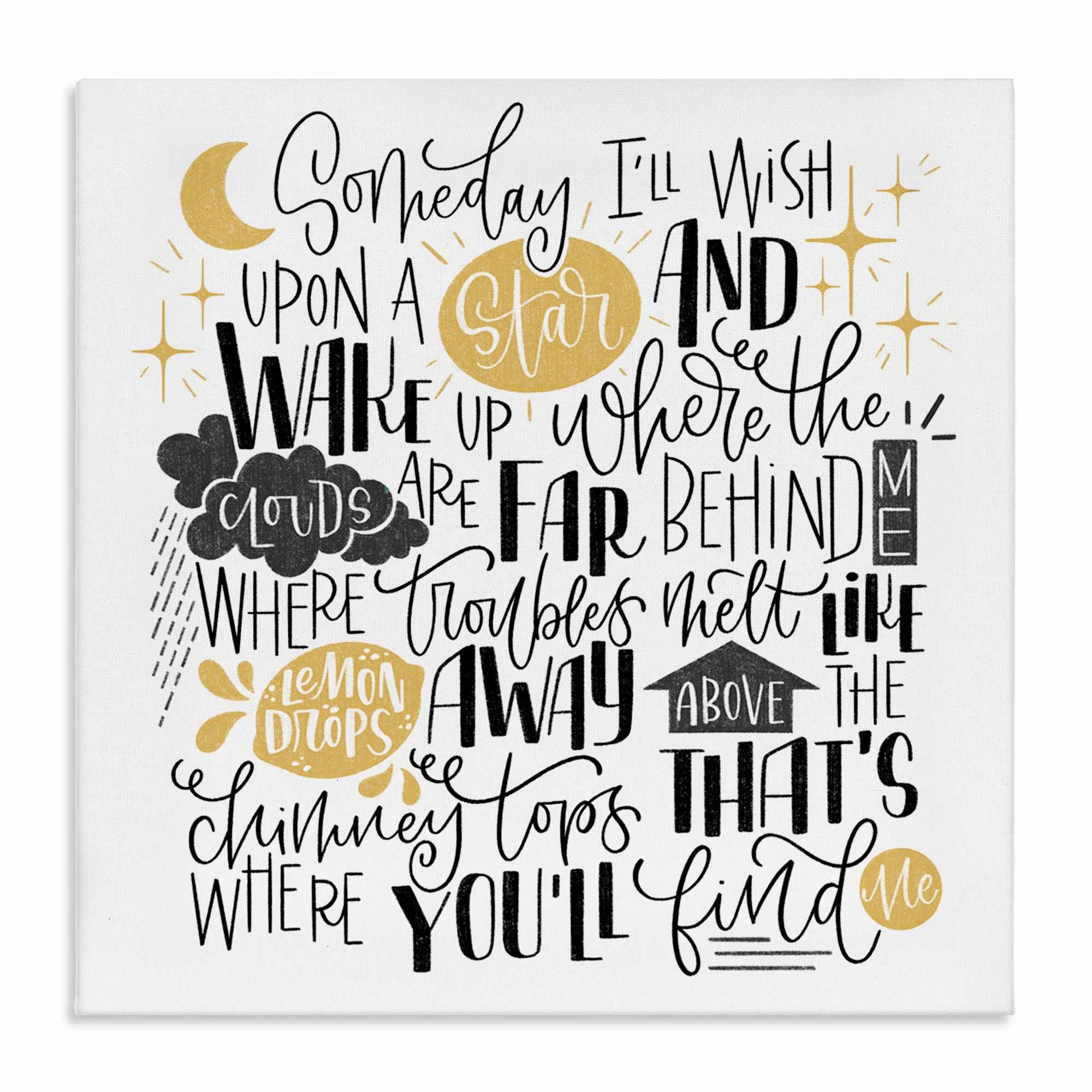 Stupell Industries BT-429-CN-36X36 Over The Rainbow Poem Canvas Wall Art By Sarah Hickman 36 x 36