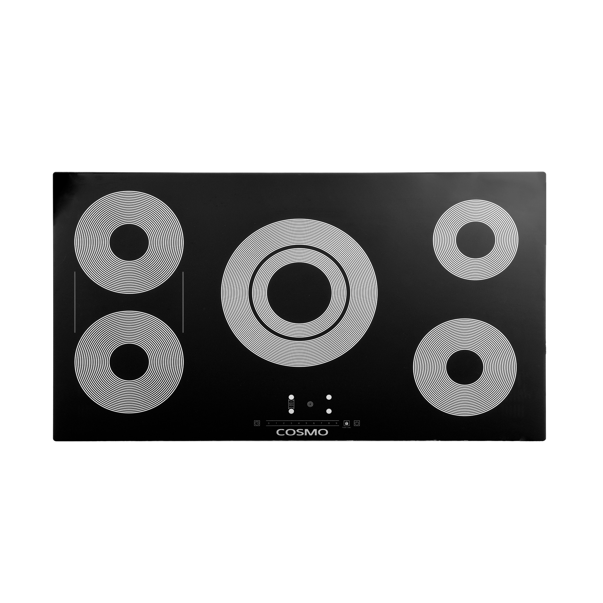 Cosmo COS-365TBECC 36-in 5 burners Smooth Surface (Radiant) Black Stainless steel Electric Cooktop