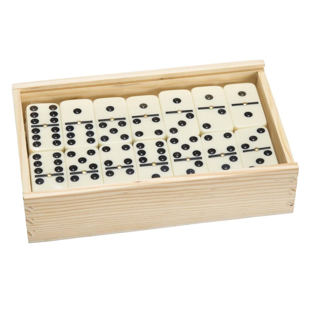 1 x DOMINOES DOMINO GAME SET WOODEN CASE BOX TILES KIDS BOARD TRADITIONAL GAME 