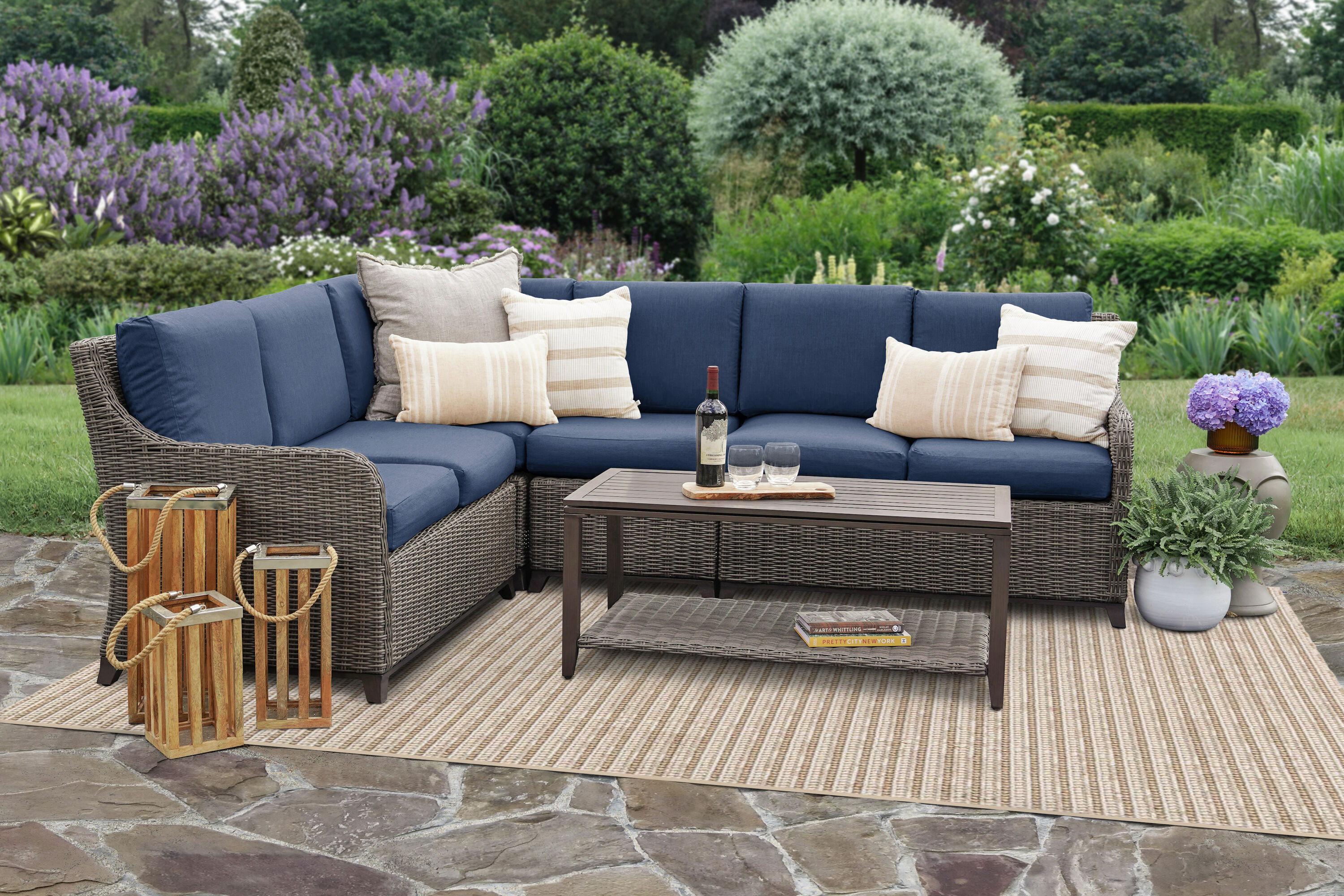 Navy outdoor online sectional