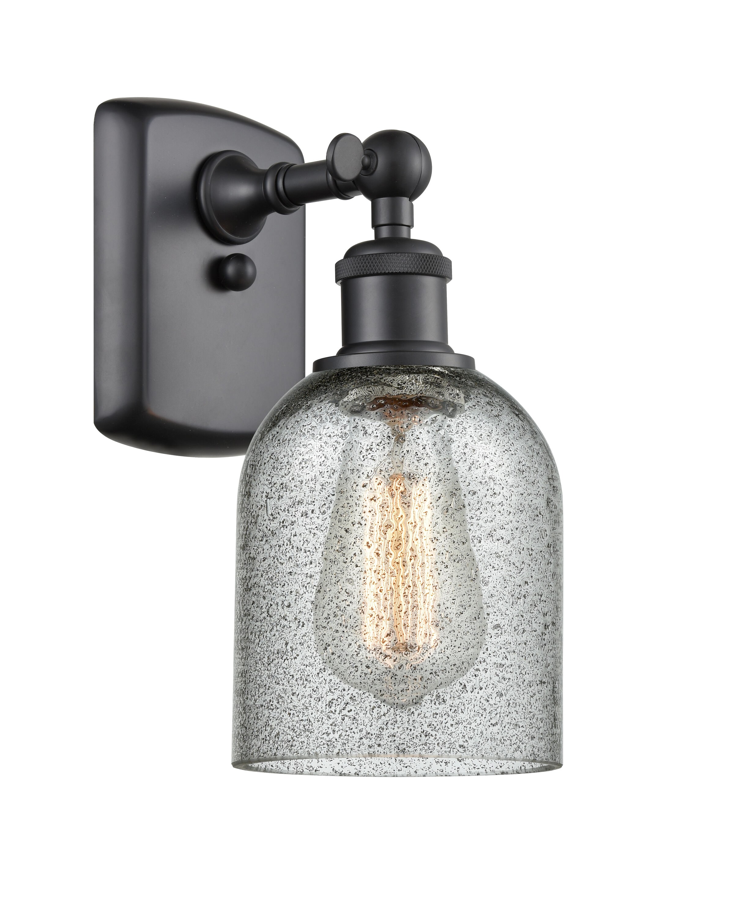 Innovations Lighting 516-1W-BK-G257 Caledonia 5-in W 1 -Light Matte Black Industrial Wall Sconce