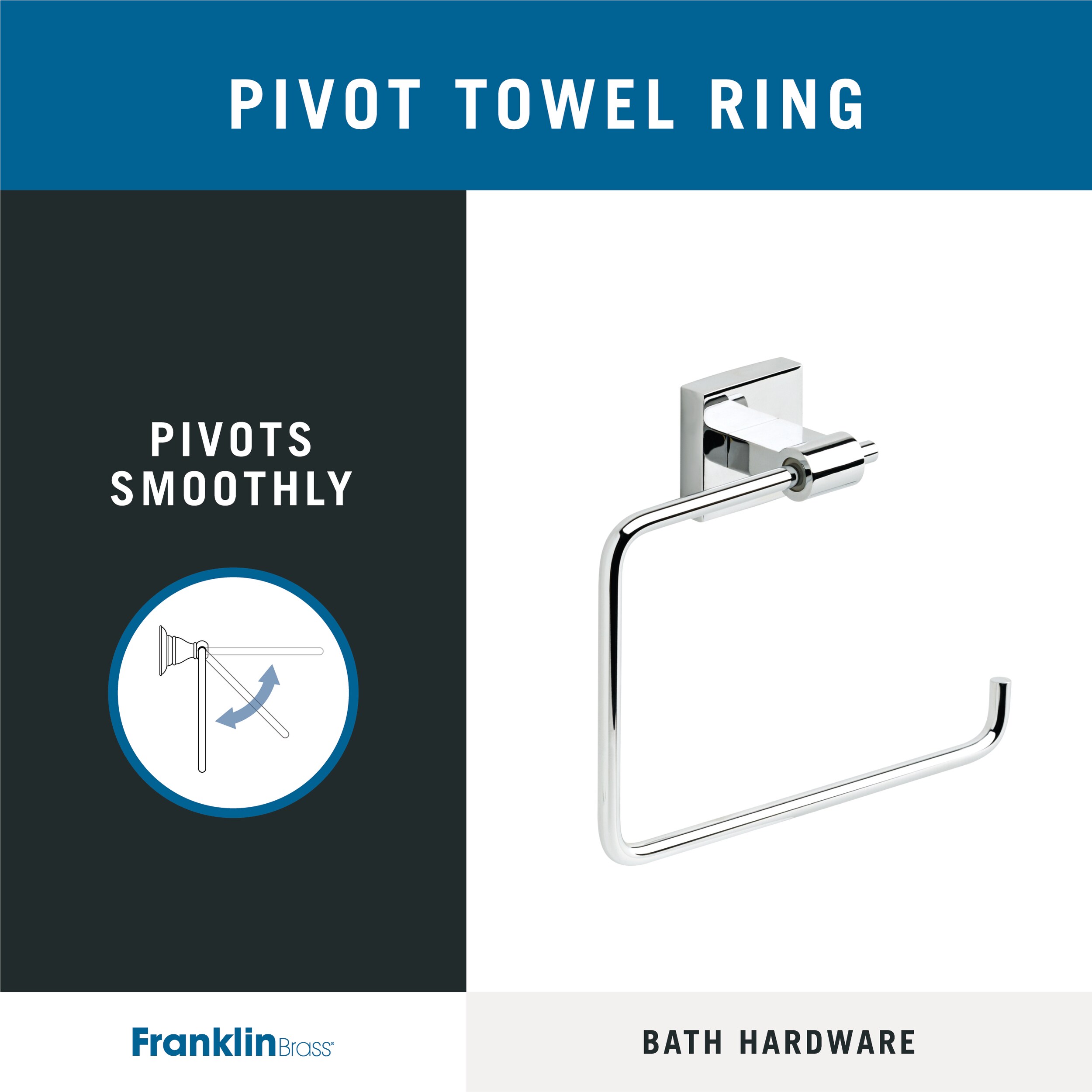 Maxted Polished Chrome Wall Mounted Towel Ring
