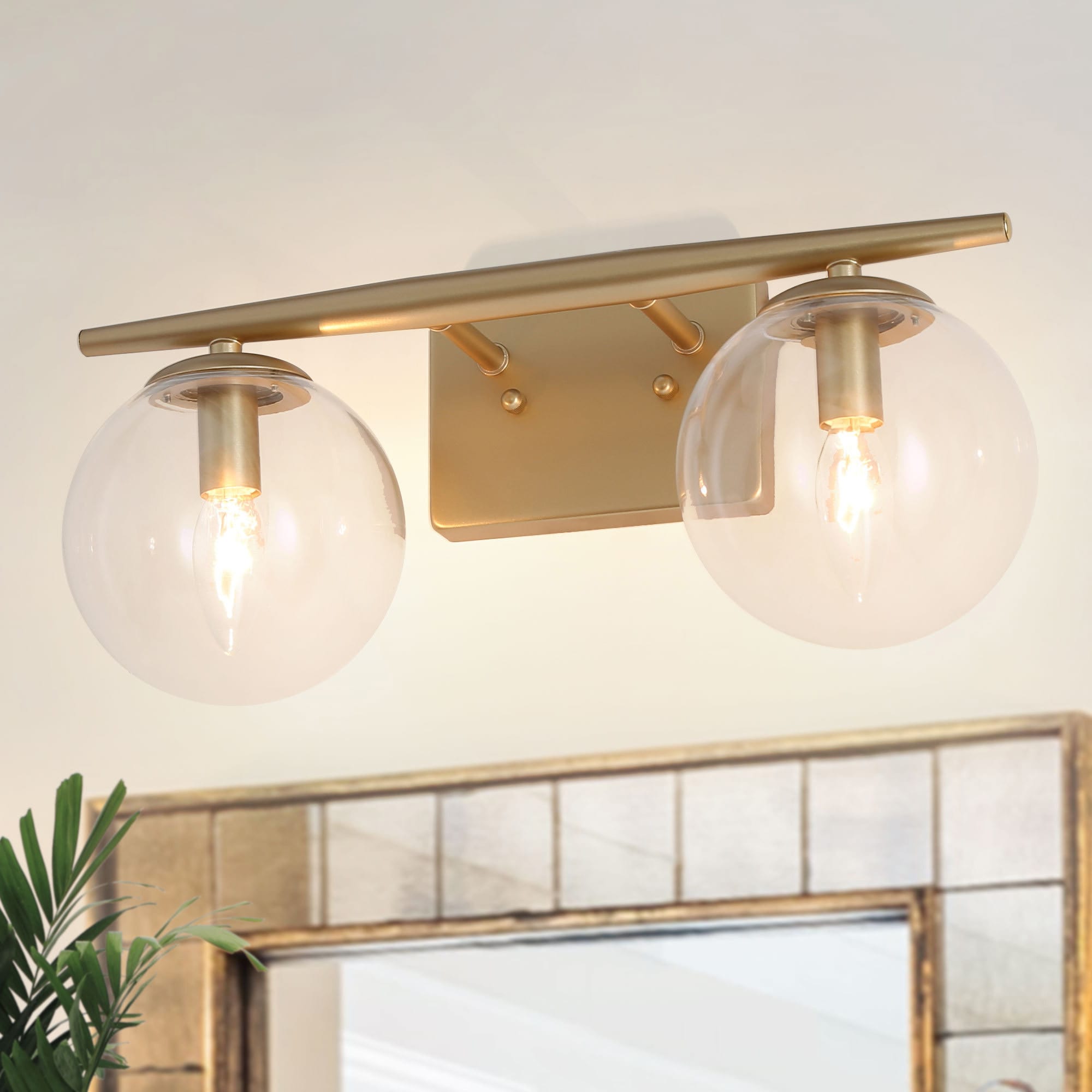 Uolfin IFU3AA-LWS24295-M7 16-in 2 -Light Matte Gold Modern/contemporary Vanity light