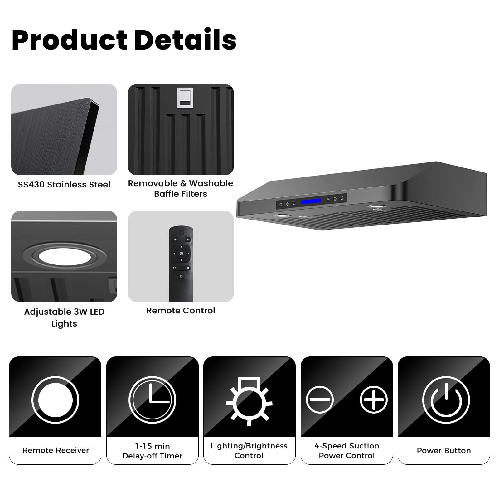 DIVAN DMC01-30B Undercabinet-Range-Hoods - View #10