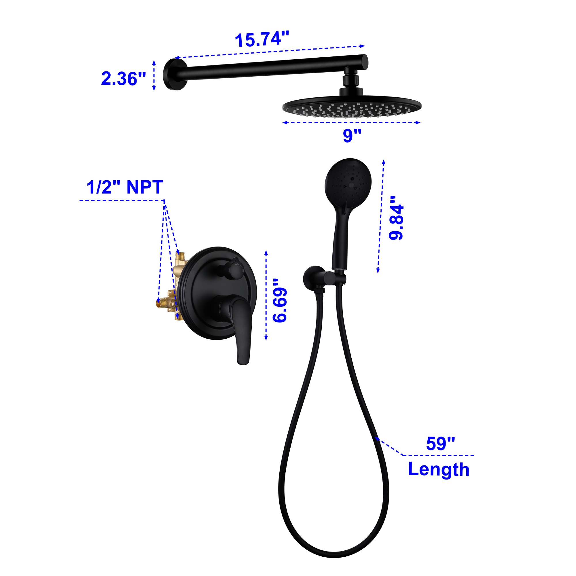 Mondawe MO6006-10ORB Showerhead-Bar-Panels - View #9
