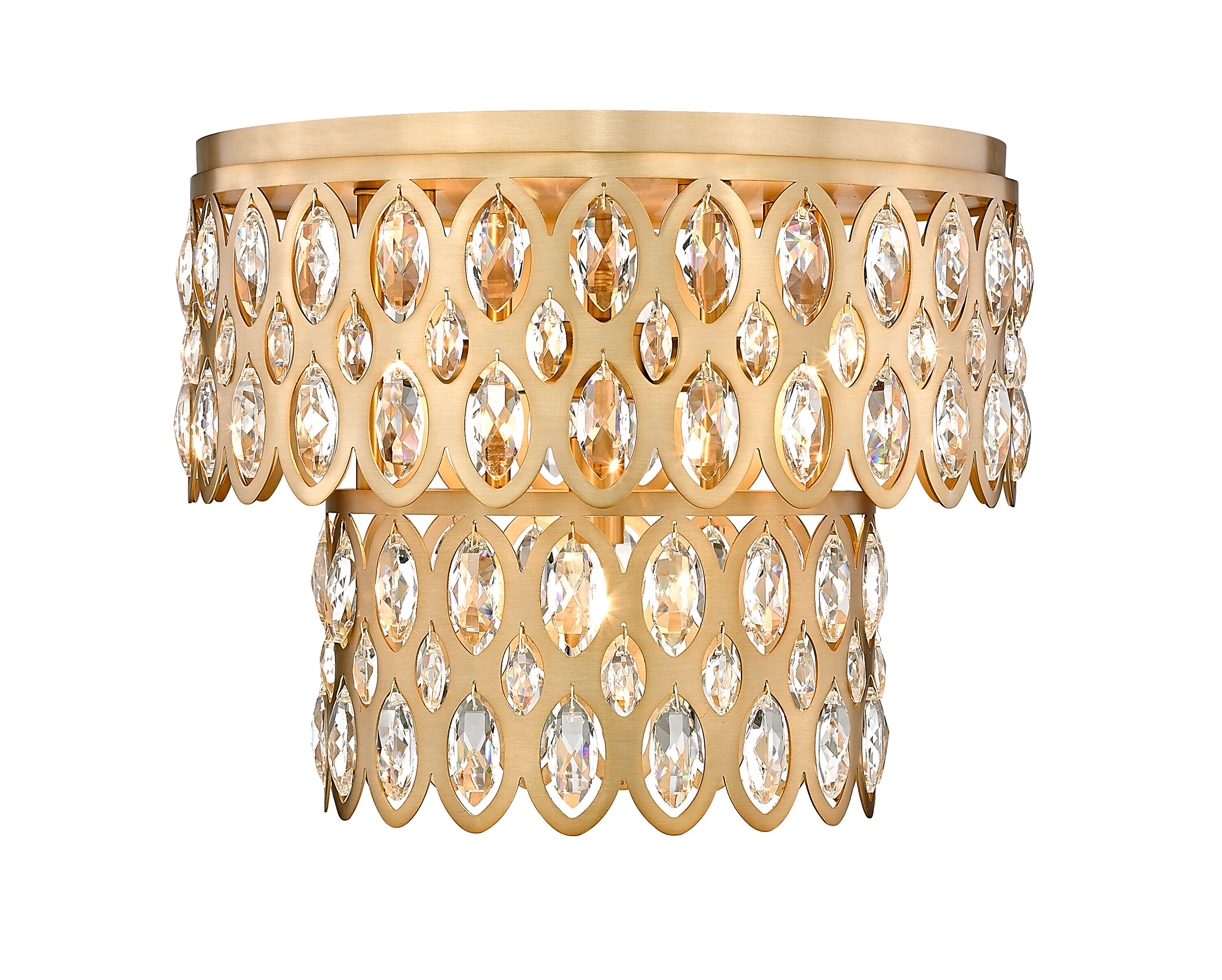 Z-Lite 822F15-HB Dealey 5 -Light 15-in Brass Flush Mount Light