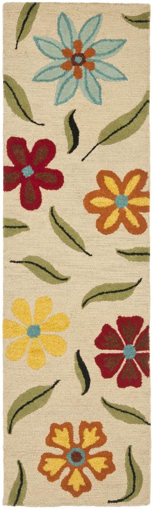 Safavieh BLM678A-210 Blossom Aggie 2 x 10 (ft) Hooked Wool Beige/Multi Rectangular Indoor Floral/Botanical Runner rug