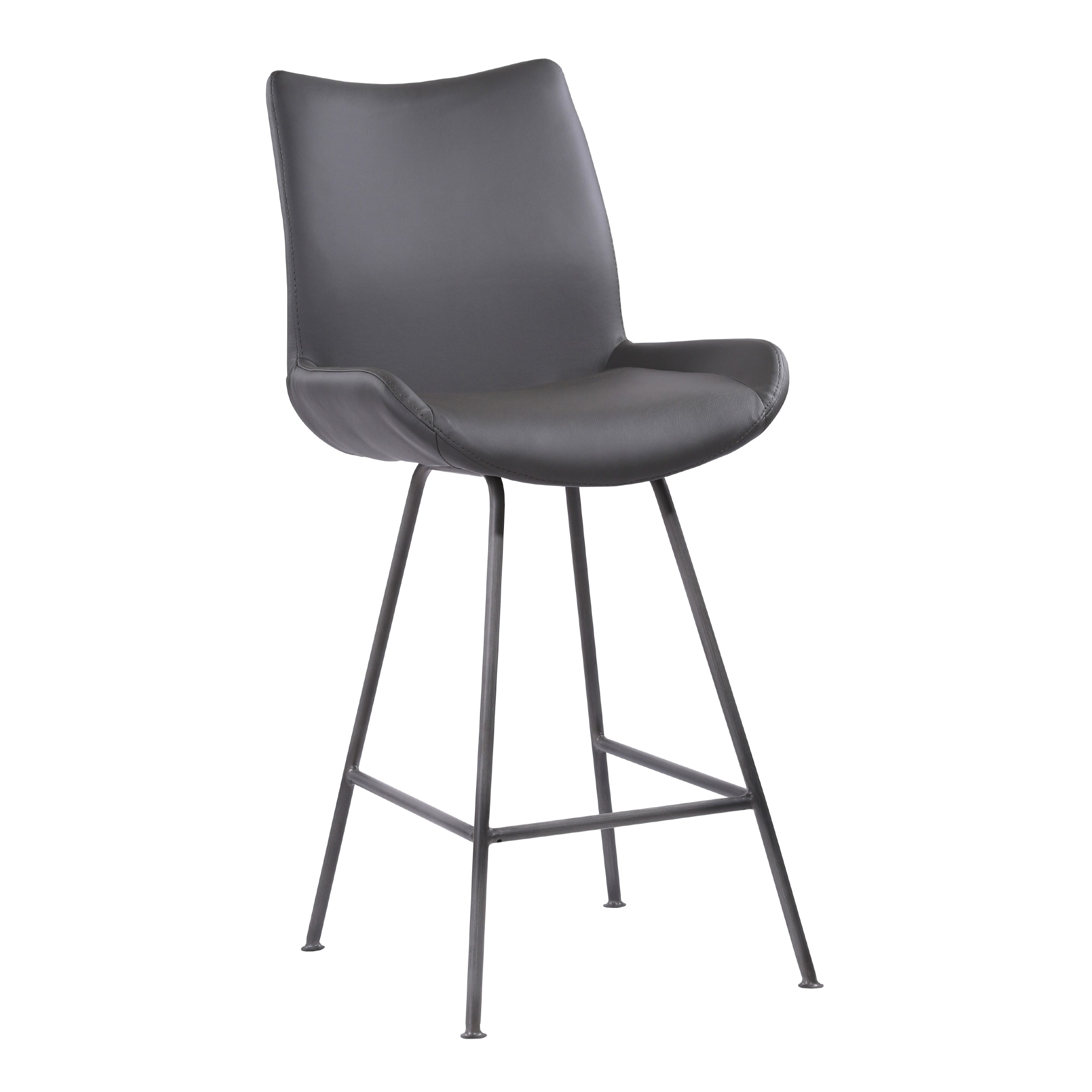 Armen Living LCCDBAGR26 Coronado Gray 26.0-in H Counter height Bucket seat Upholstered Metal Bar Stool and Back