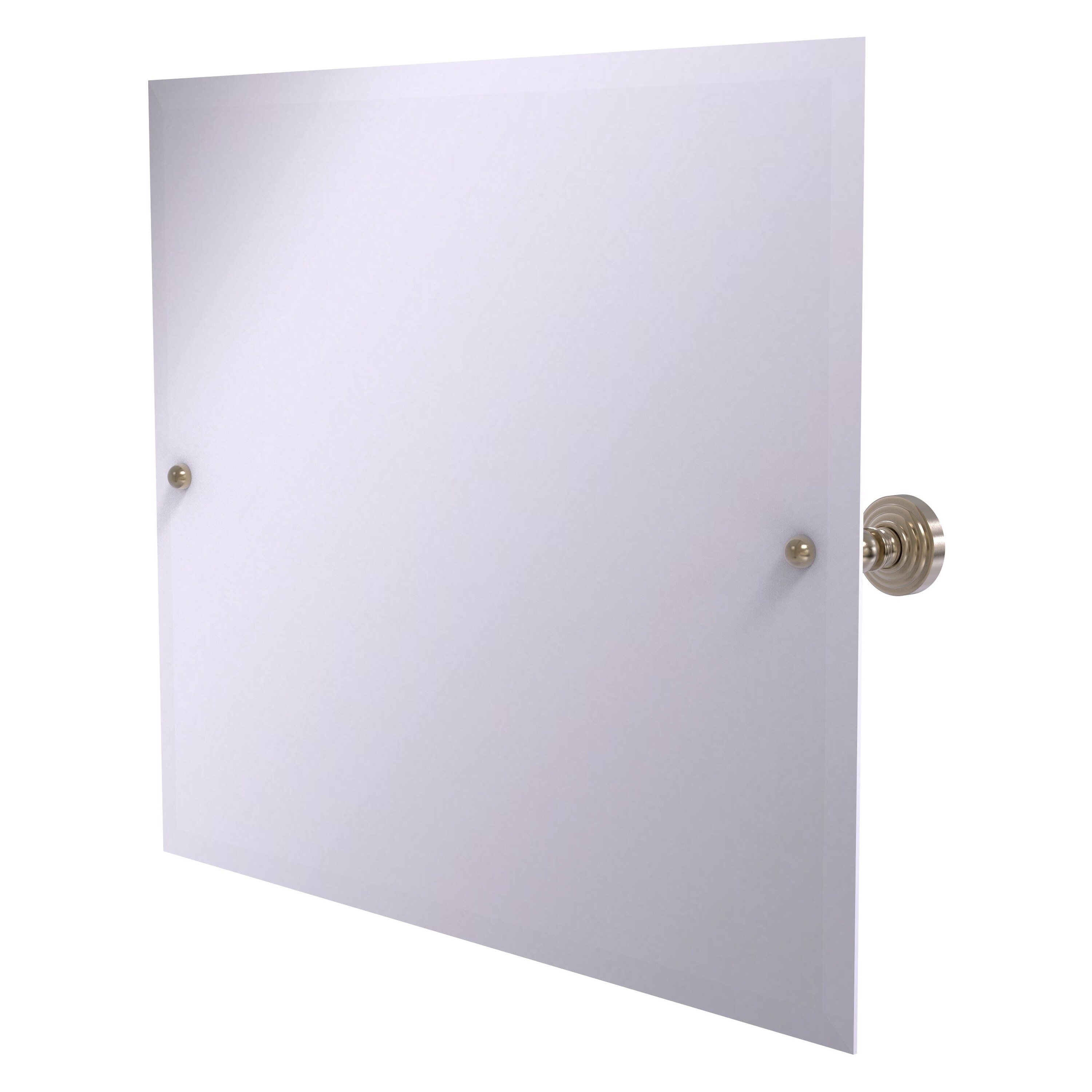 Allied Brass WP-93-PEW Waverly Place 26-Inches x 21-Inches Beveled Frameless Rectangle Tilting Bathroom Vanity Mirror ( Antique Pewter )