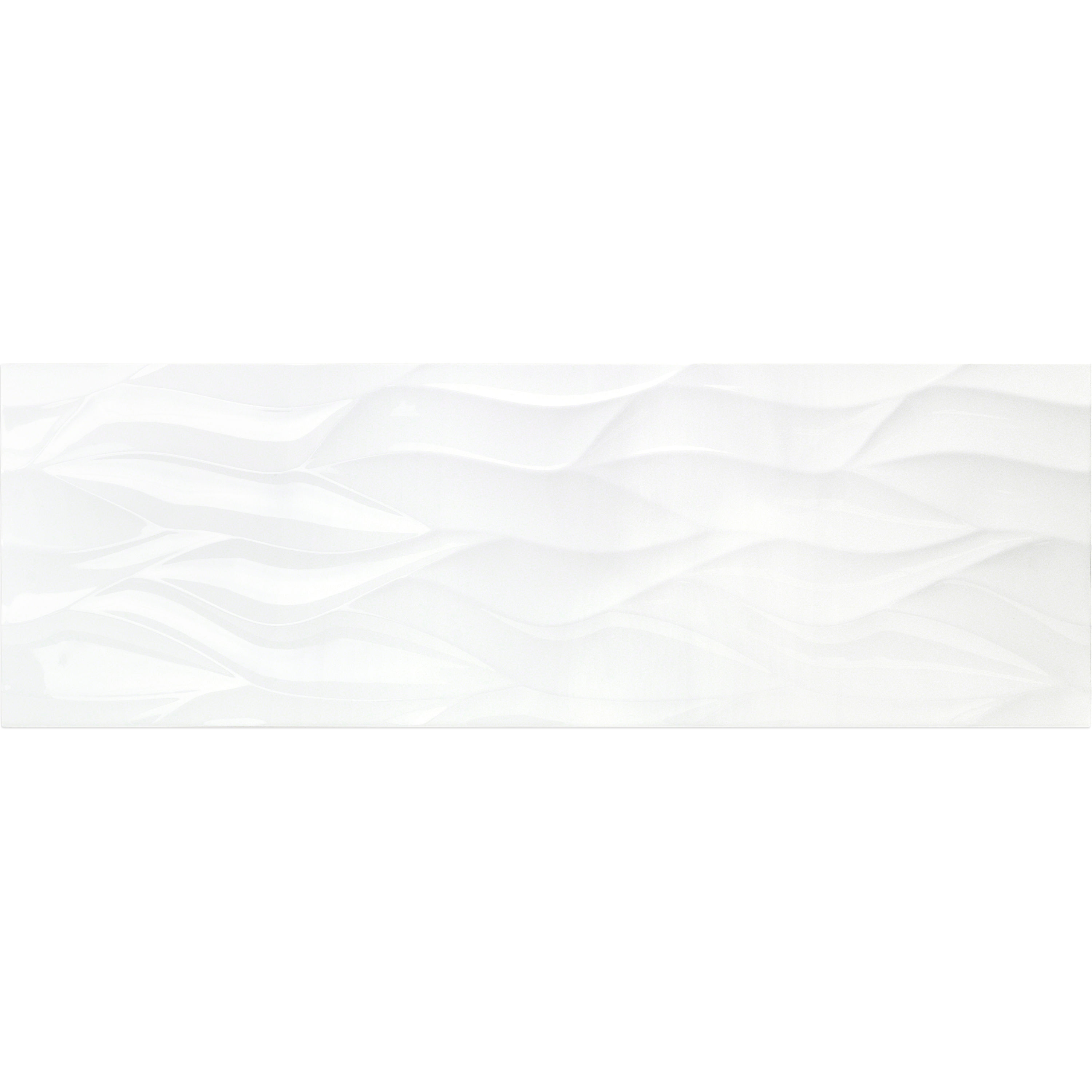 Artmore Tile EXT3RD103613 Sample - Whirl White 4-in x 8-in Polished Ceramic Patterned Wall Tile